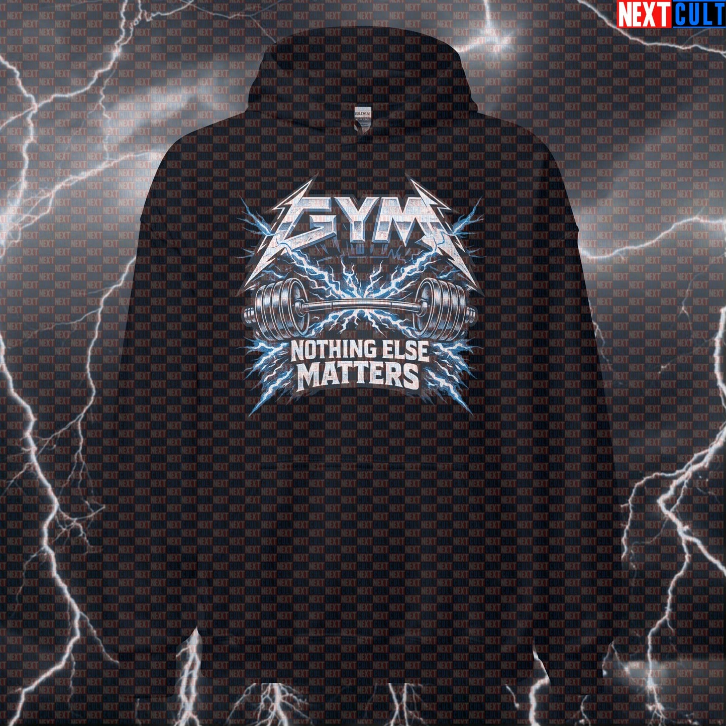 Gym Nothing Else Matters Metallica Heavy Metal Gym Hoodie — Funny Bodybuilding & Powerlifting Workout Hoodie for Lifting Metal Bodybuilding Fitness Gym Metallica Powerlifting Pump Cover Rock Music Workout Next Cult Brand