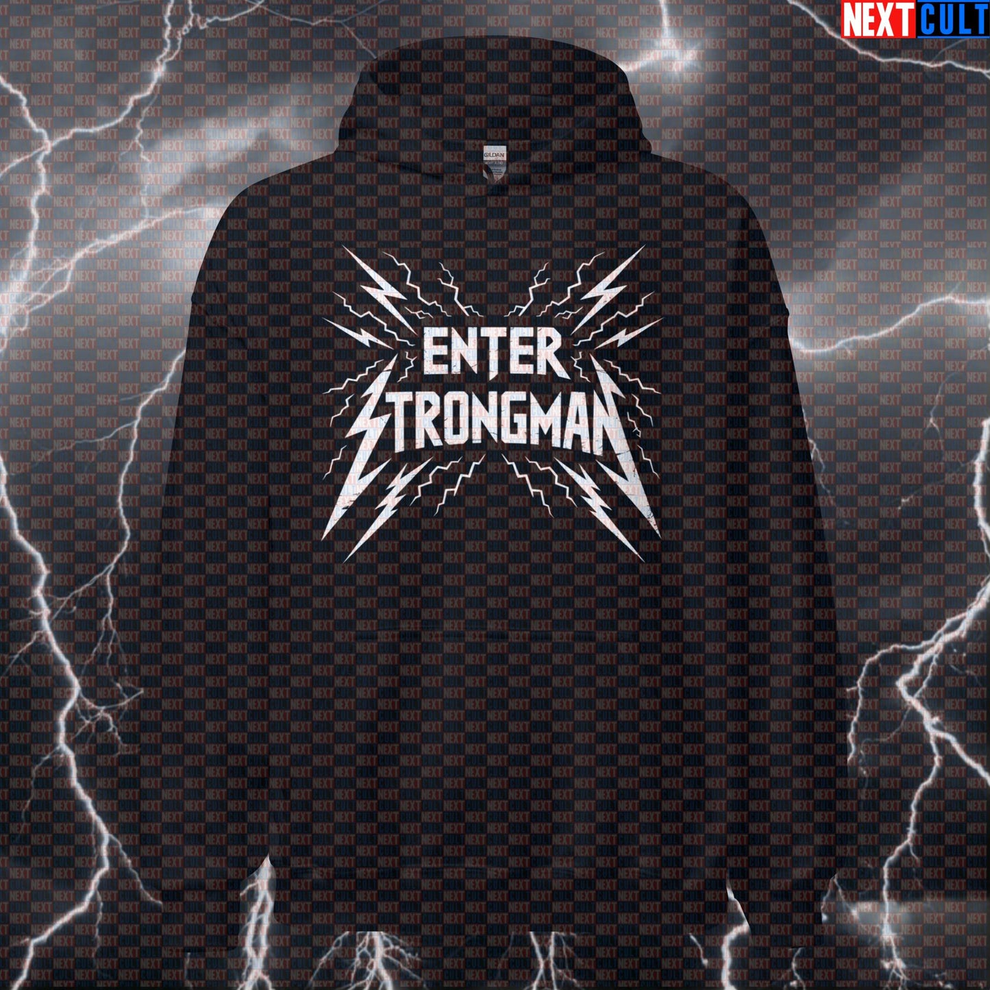 Enter Strongman Funny Gym Hoodie Hooded Sweatshirt Pullover Pump Cover for Lifters Metal Music Strongman Fans Fitness Gym Metallica Pump Cover Rock Music Strongman Workout Next Cult Brand