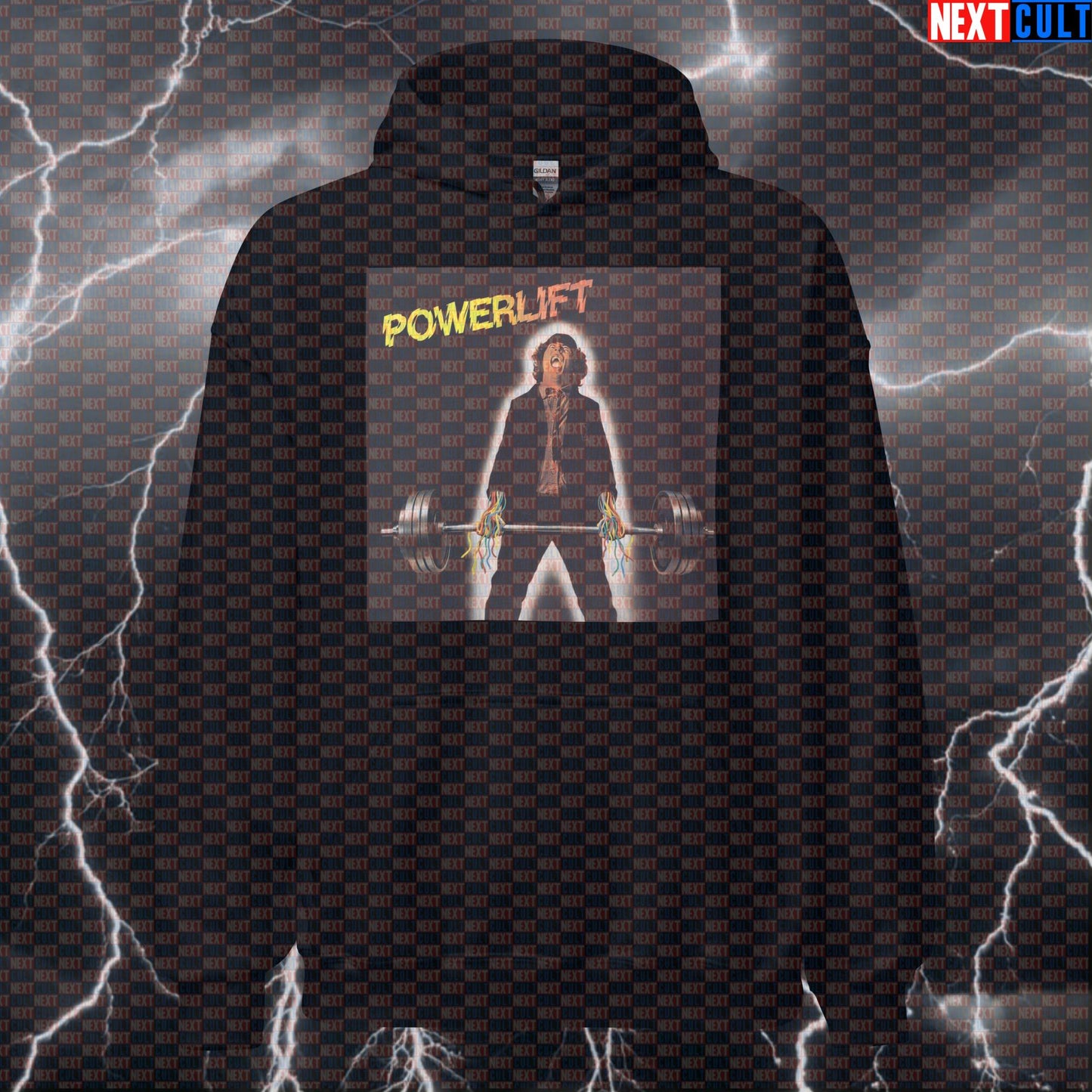 Powerlift Deadlifts Funny Gym Hoodie Powerage Album Cover Parody AC/DC Heavy Metal Workout Hoodie AC/DC Bodybuilding Fitness Gym Leg Day Powerlifting Pump Cover Rock Music Workout Next Cult Brand