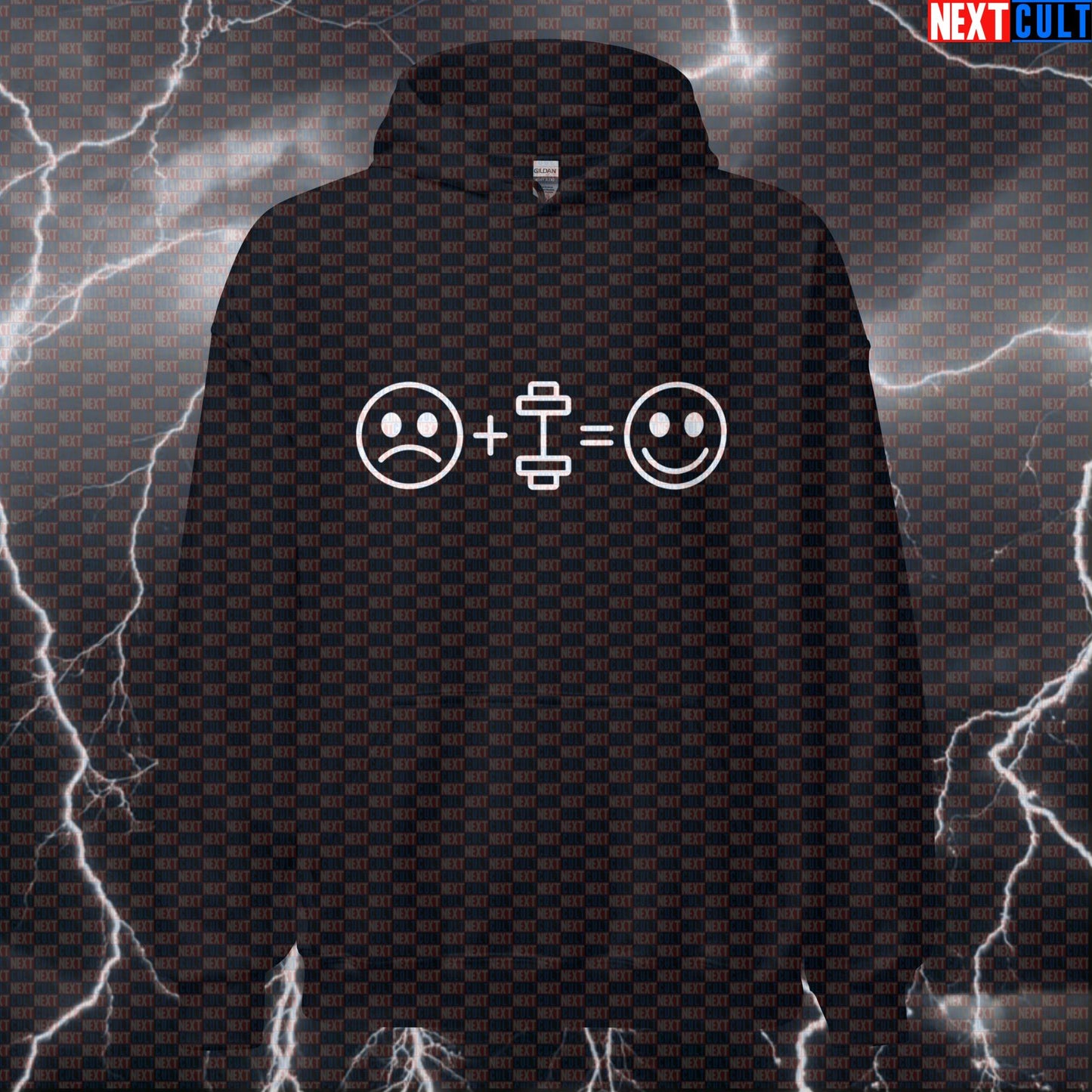 Gym Makes Me Happy Funny Gym Hoodie Hooded Sweatshirt Pullover Pump Cover Top for Lifters Who Love Weights Hoodies Next Cult Brand
