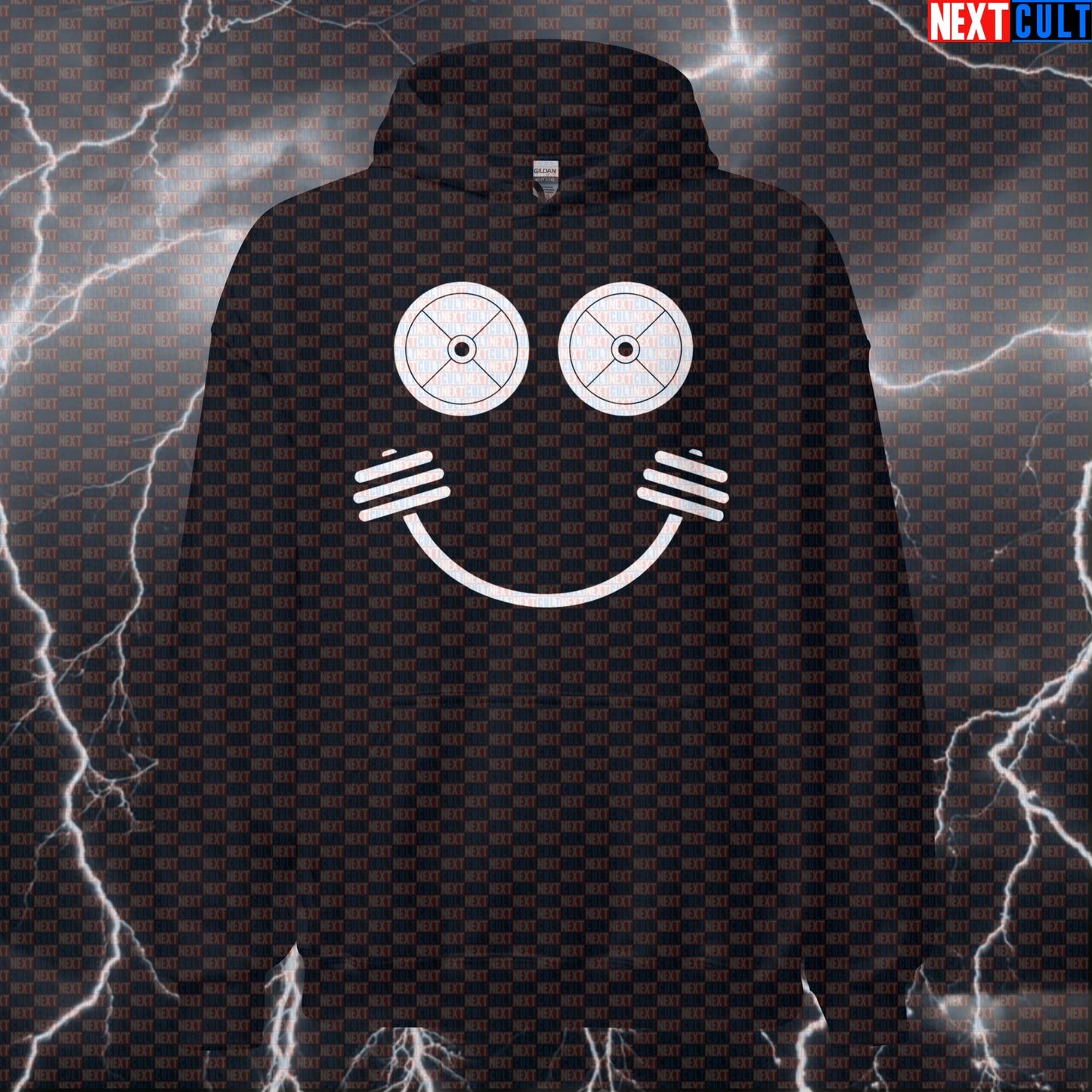 Gym Makes Me Happy Funny Gym Hoodie Smiley Face Hooded Sweatshirt Pullover Pump Cover Top Hoodies Next Cult Brand