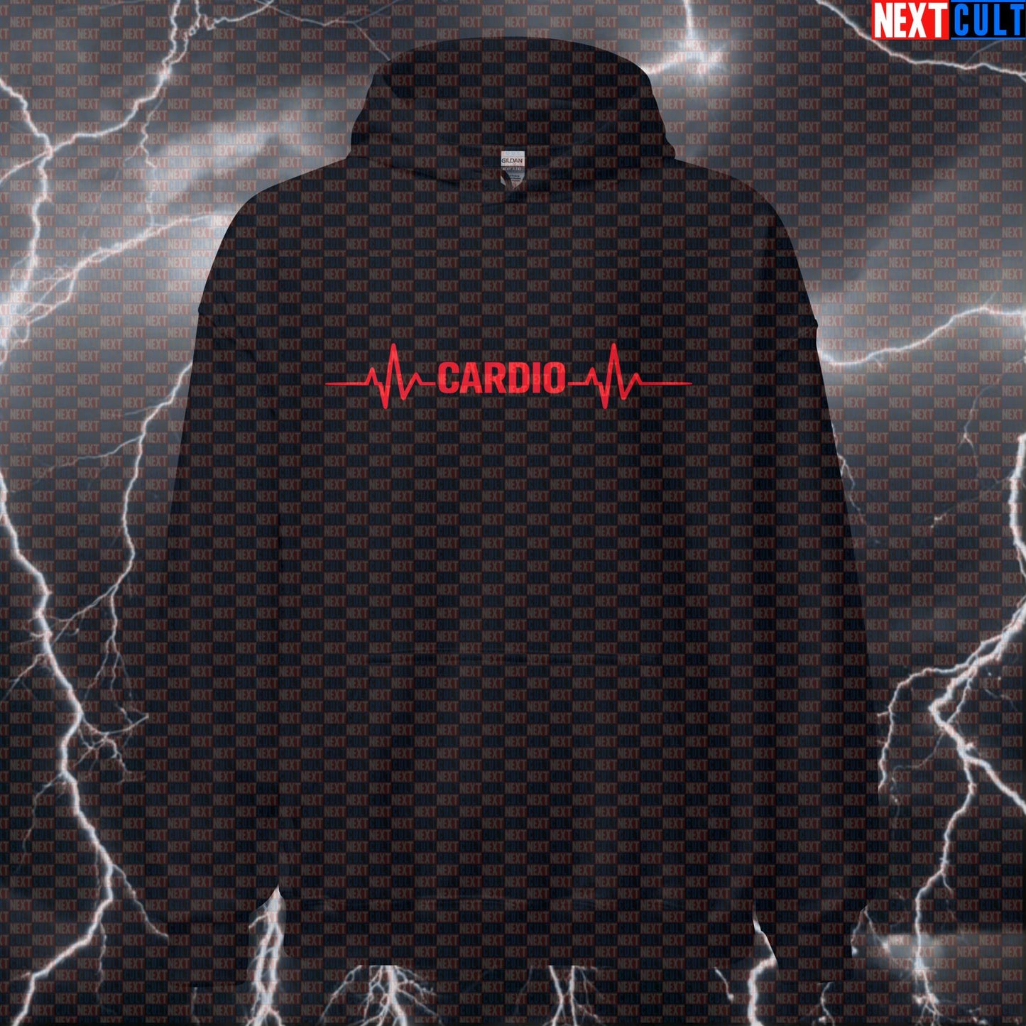 Cardio Heartbeat Funny Gym Hoodie for Cardio Lovers Who Run, Cycle, and Sweat Hoodies Cardio Fitness Gym Pump Cover Workout Next Cult Brand