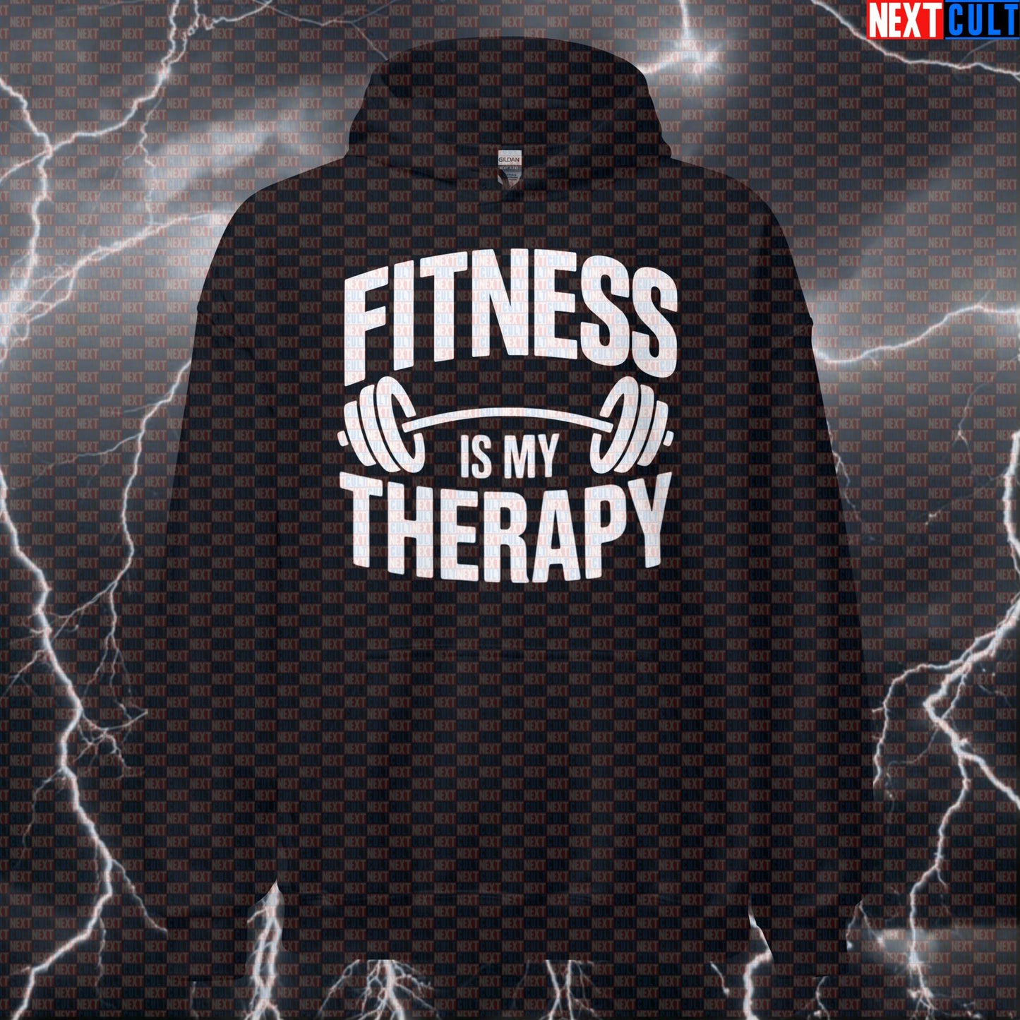 Fitness Is My Therapy Funny Gym Hoodie – Workout Fitness Lifting Bodybuilding Powerlifting Meme Hoodie Bodybuilding Fitness Gym Powerlifting Pump Cover Workout Next Cult Brand