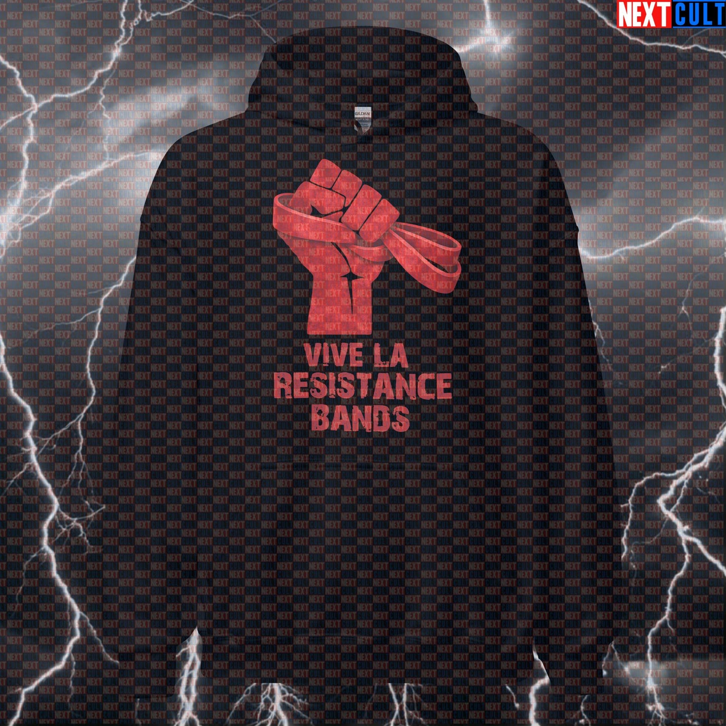Vive Le Resistance Bands Funny Gym Hoodie – Resistance Bands Warmup Rehab Mobility Fitness Revolution Workout Hoodie Fitness Functional Fitness Gym Pump Cover Workout Next Cult Brand