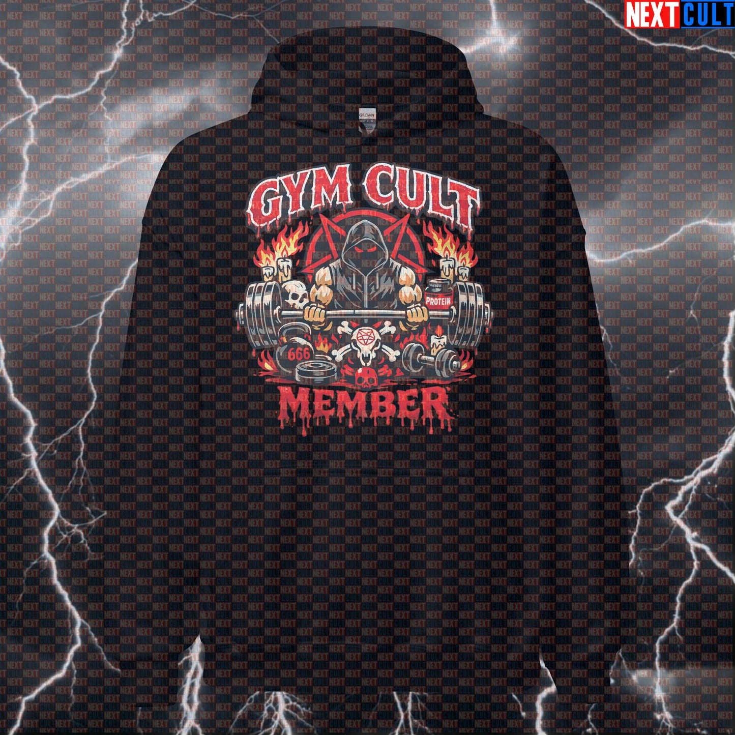 Gym Cult Member Funny Gym Hoodie Occult Lifting Meme – Bodybuilding Powerlifting Workout Gym Hoodie Fitness Cult Hoodies Next Cult Brand