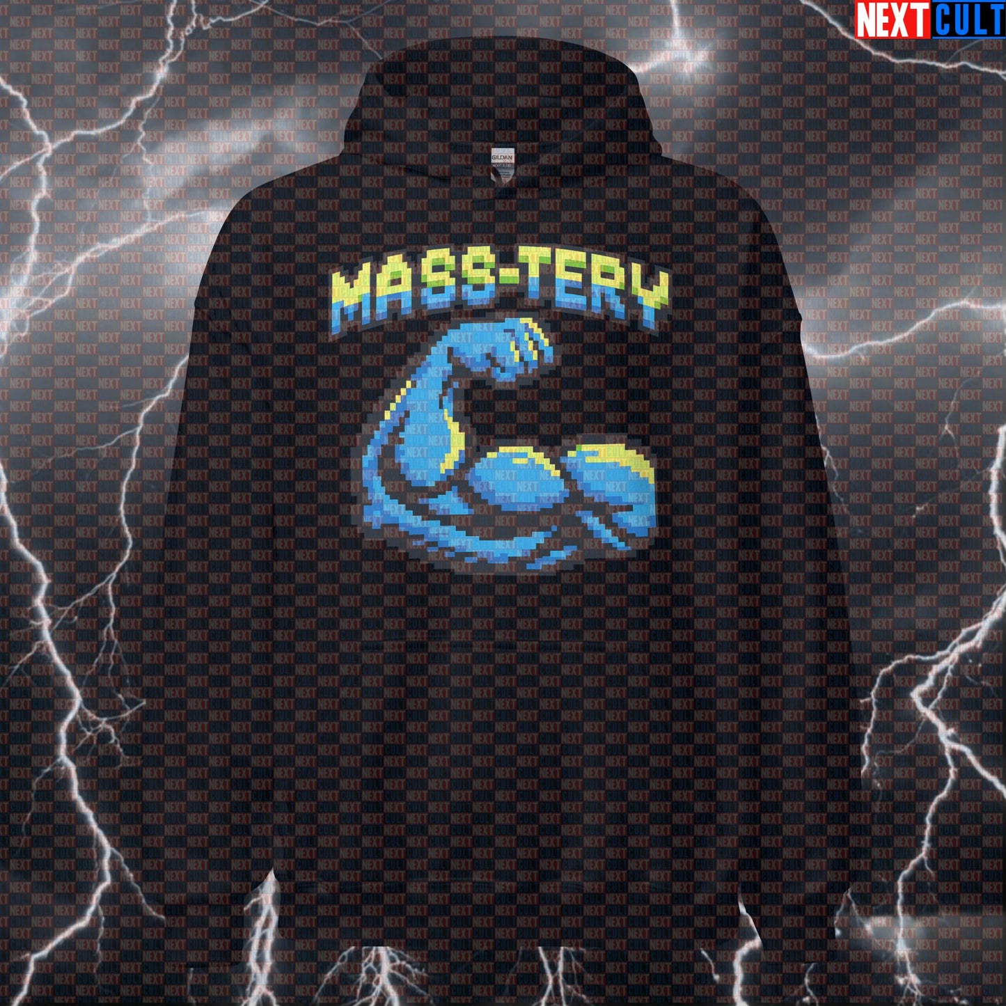 Mass-Tery Massive Gamer Funny Gym Hoodie Gym Nerd Gaming Meme Bodybuilding Powerlifting Workout Hoodie Pullover Bodybuilding Fitness Gym Pump Cover Video Games Workout Next Cult Brand