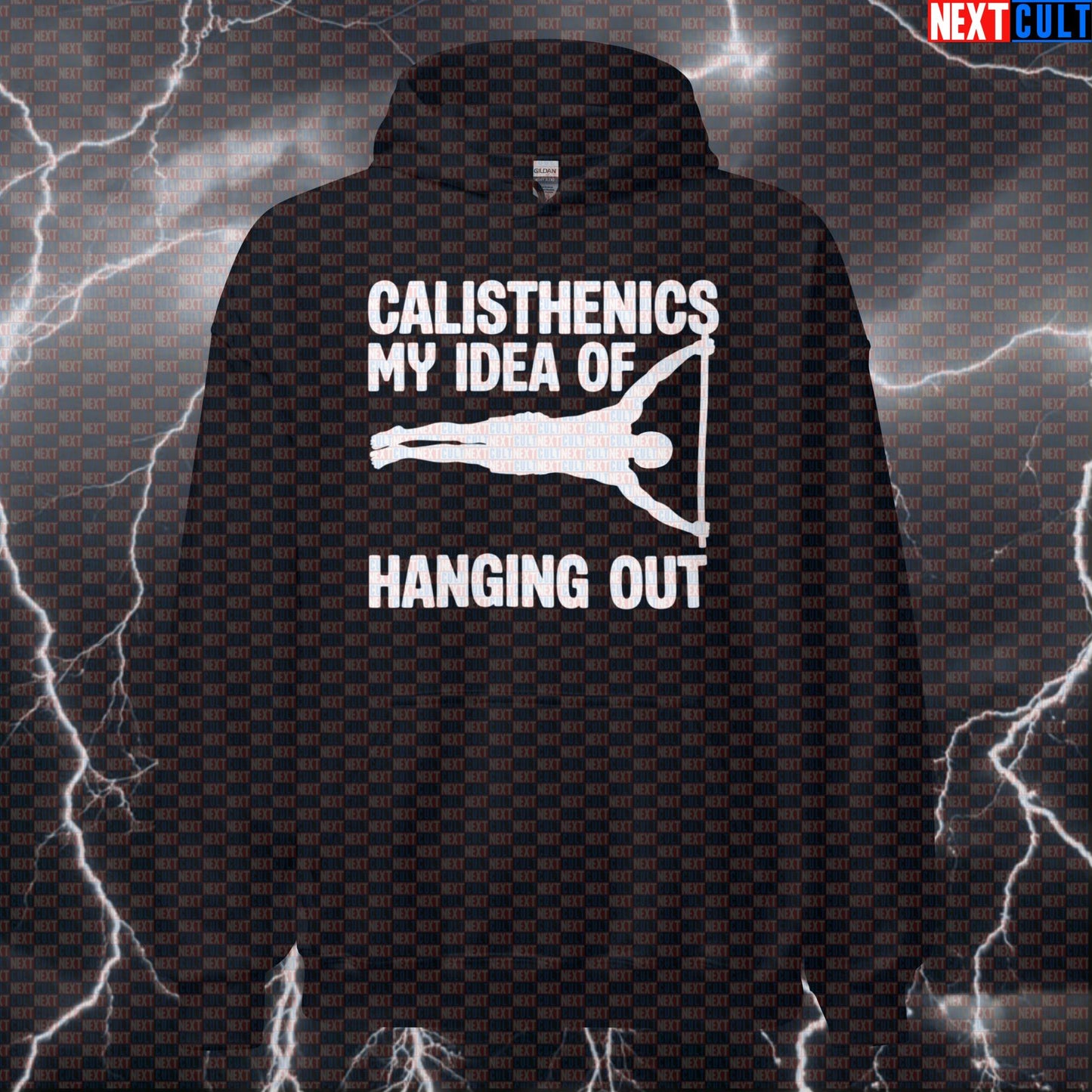 Calisthenics Hanging Out Funny Gym Hoodie Hooded Sweatshirt Pullover Pump Cover Workout Top for Athletes Calisthenics Fitness Gym Pump Cover Workout Next Cult Brand
