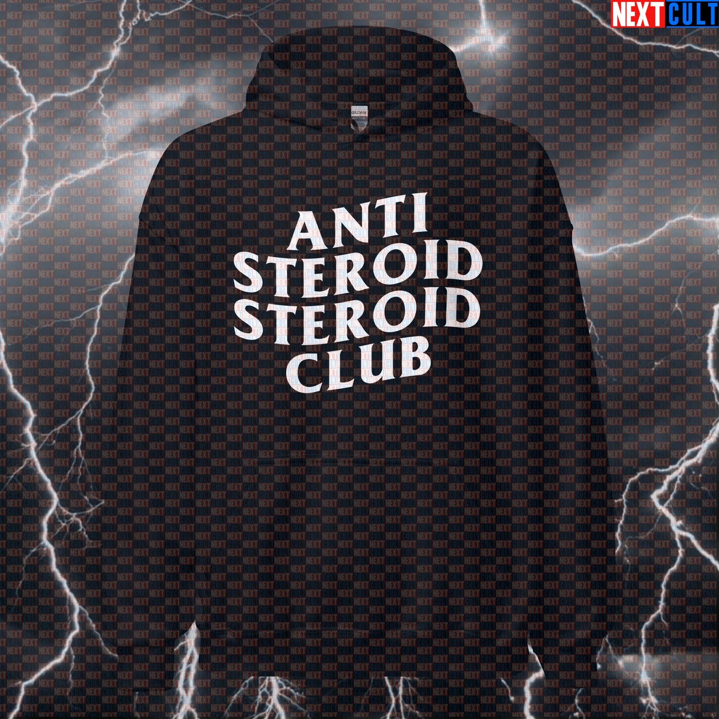 Anti Steroid Steroid Club Funny Gym Hoodie Hooded Sweatshirt Pullover Pump Cover for Lifters Gym Bros Meme Fans Hoodies Next Cult Brand