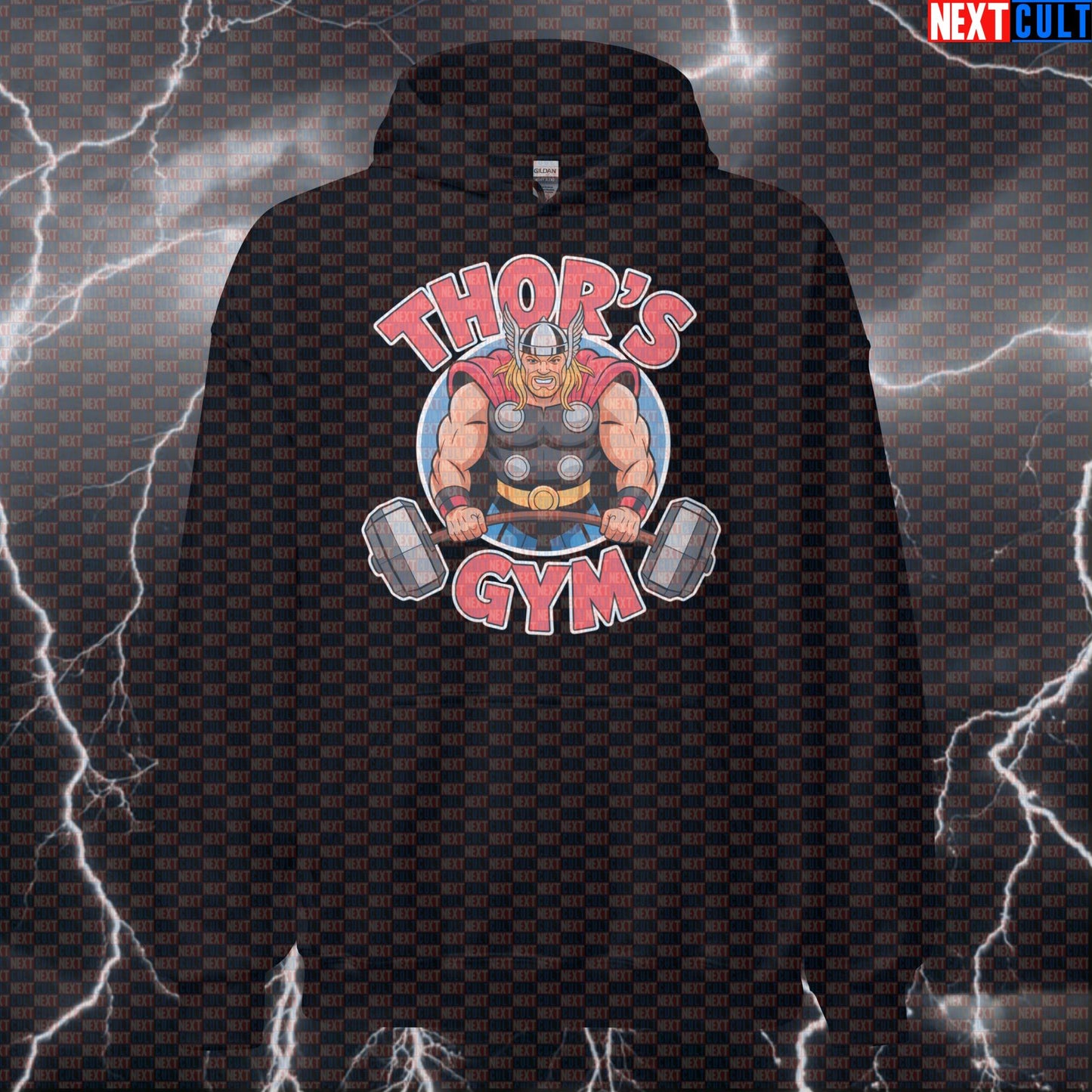 Thor’s Gym Hero Funny Gym Hoodie Hooded Sweatshirt Pullover Pump Cover for Lifters Workout Hoodie Superhero Gym Fans Hoodies Next Cult Brand