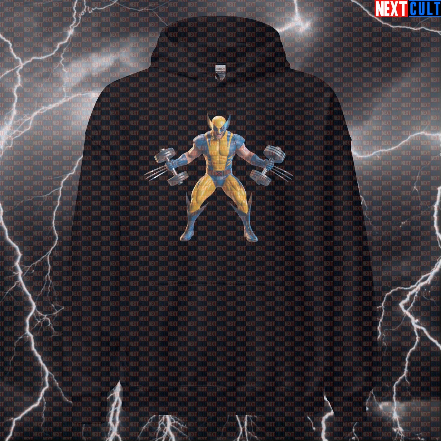 Wolverine Flex Funny Gym Hoodie Pump Cover Hooded Sweatshirt Pullover for Lifters X-Men Comic Gymbro Workout Fans Hoodies Next Cult Brand