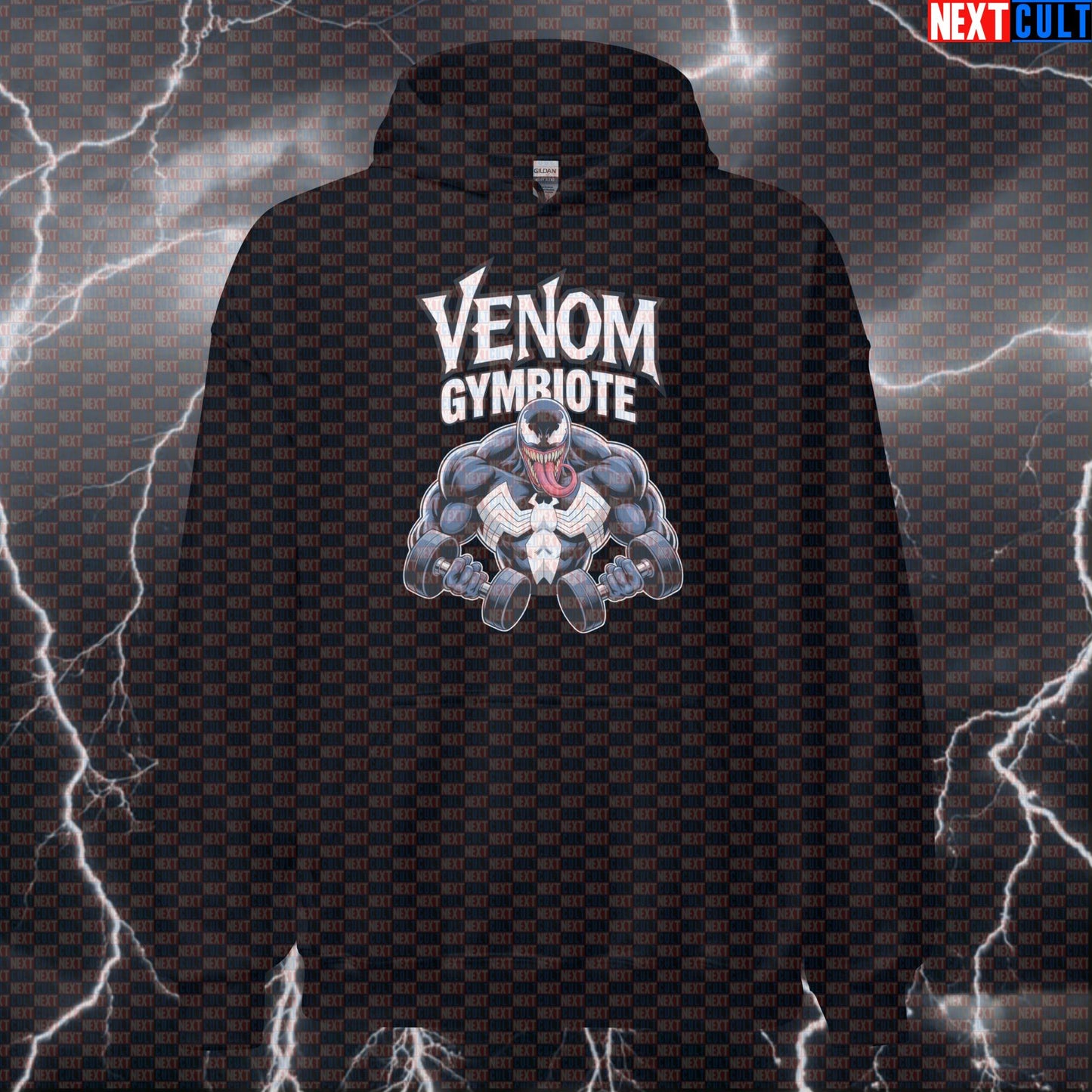 Venom Gymbiote Funny Gym Hoodie Hooded Sweatshirt Pullover Pump Cover for Lifters Gym Bros Comic Workout Fans Hoodies Next Cult Brand