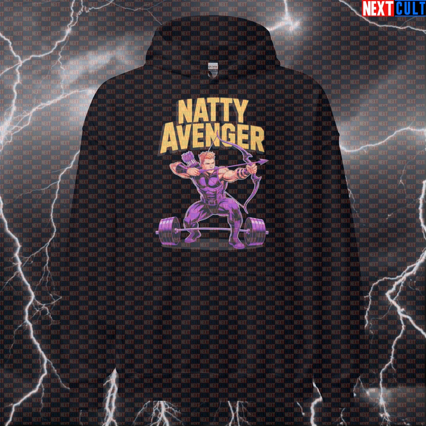 Natty Avenger Funny Gym Hoodie Hooded Sweatshirt Pullover Pump Cover for Lifters Natty Gymbros Hawkeye Fans Hoodies Next Cult Brand