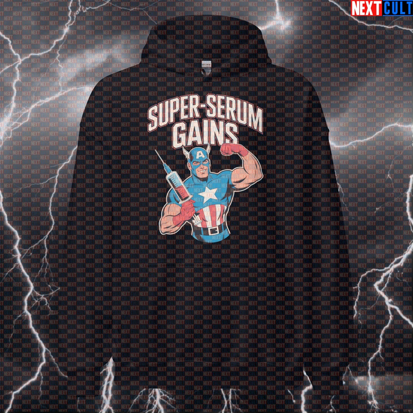 Super Serum Not Natty Funny Gym Hoodie Hooded Sweatshirt Pullover Pump Cover for Lifters Captain Fans Hoodies Next Cult Brand