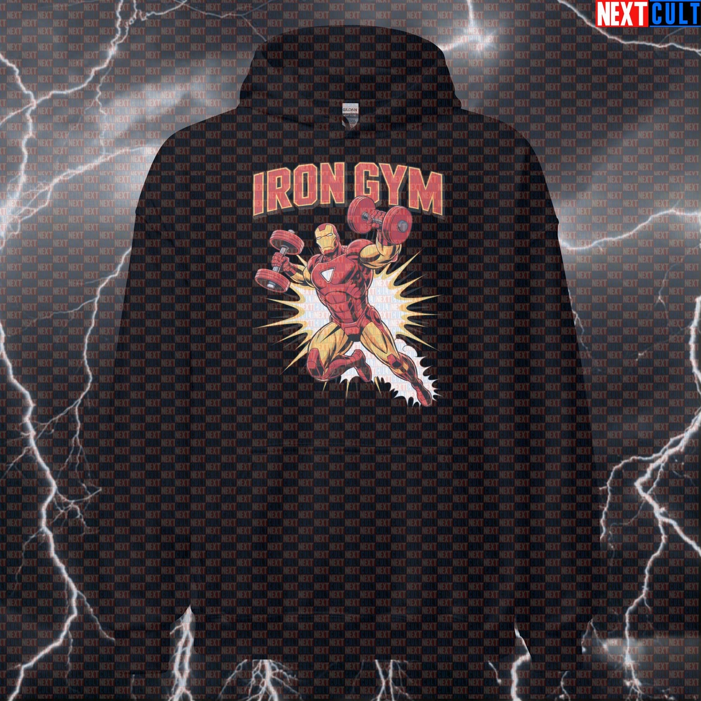 Iron Gym Superhero Funny Gym Hoodie Hooded Sweatshirt Pullover Pump Cover for Lifters Iron Man Fans Hoodies Next Cult Brand