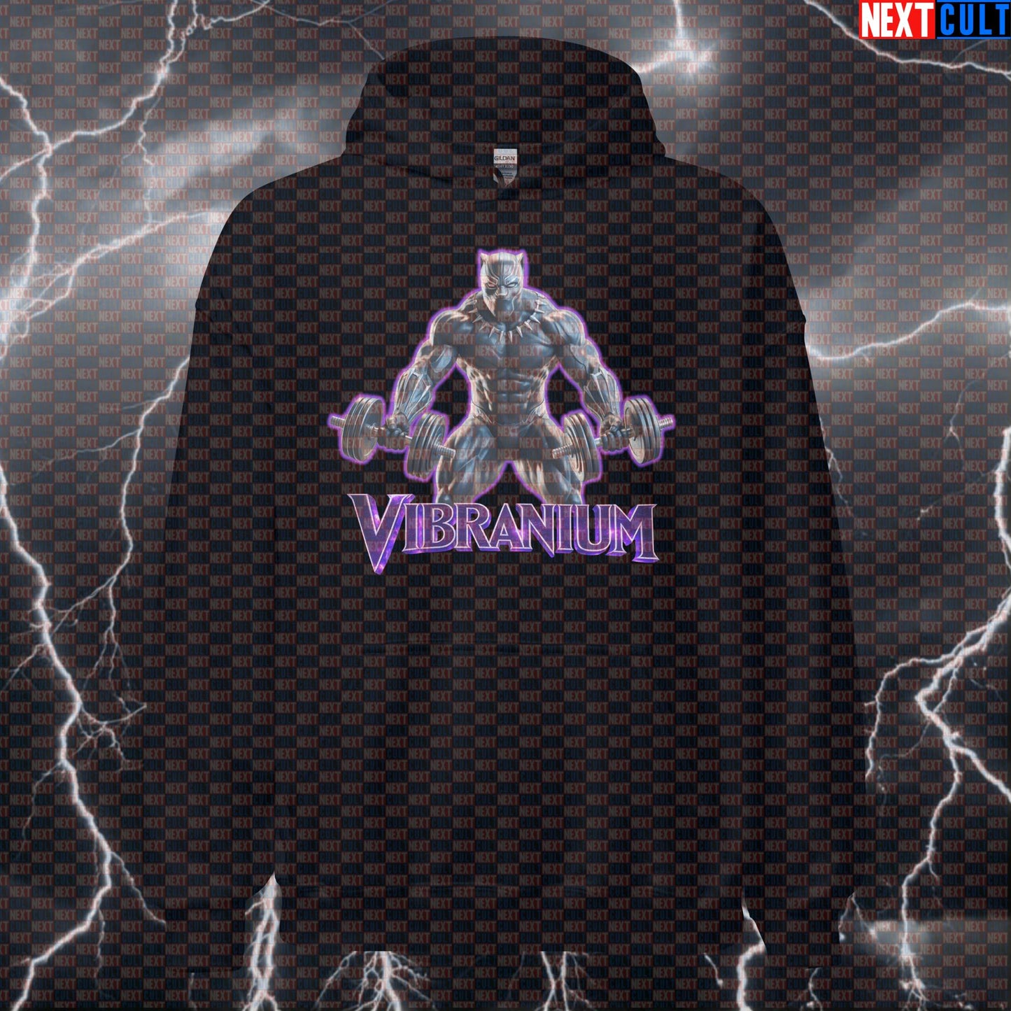 Vibranium Black Panther Funny Gym Hoodie Workout Hoodie Bodybuilding Powerlifting Fitness Meme Hoodies Next Cult Brand