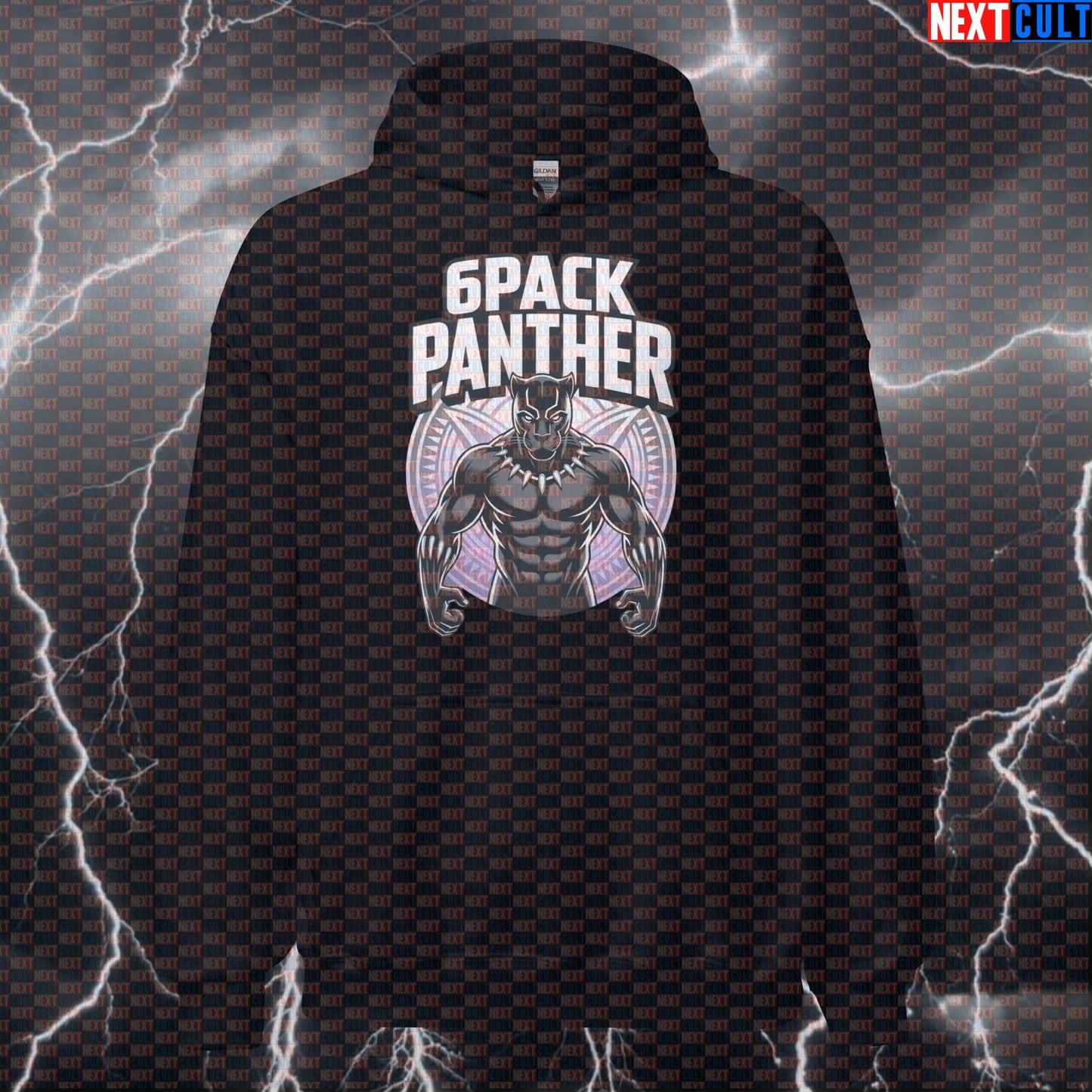 Funny Black Panther Six Pack Gym Hoodie Pump Cover Hooded Sweatshirt Pullover Jumper Workout Hoodie Top Avengers Black Panther Bodybuilding Films Fitness Gym Pump Cover Superheroes Workout Next Cult Brand