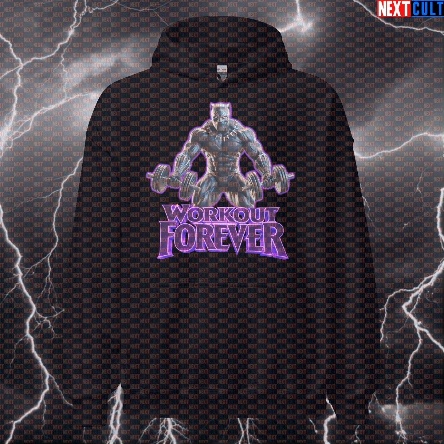 Workout Forever Black Panther Funny Gym Hoodie Workout Hoodie Bodybuilding Powerlifting Fitness Meme Hoodies Next Cult Brand