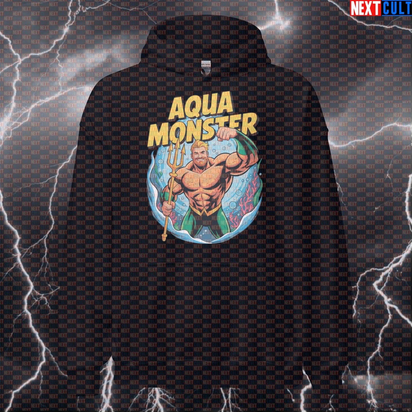 Aquatic Gym Hero Funny Gym Hoodie Pump Cover Hooded Sweatshirt Pullover for Lifters Comic Ocean Strength Hoodies Next Cult Brand