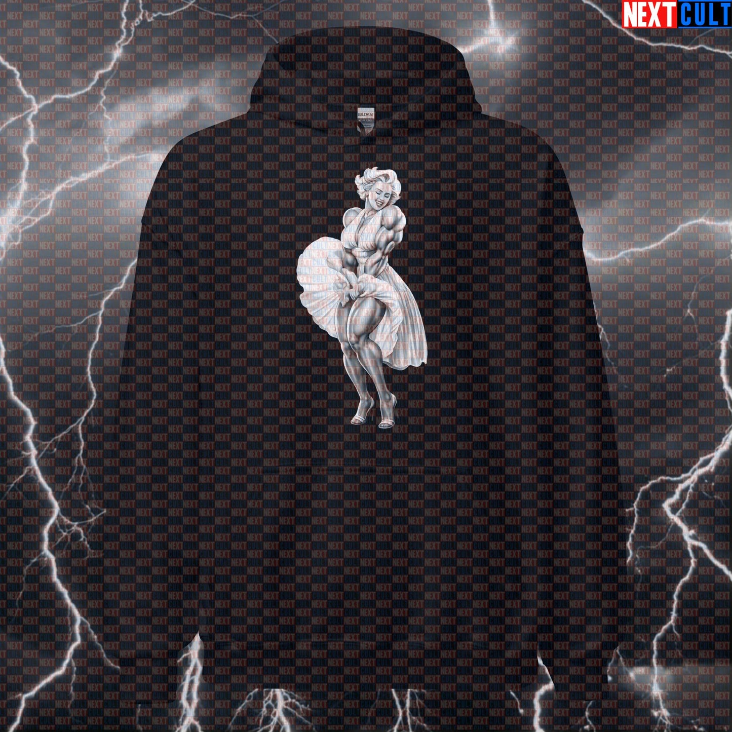 Marilyn Monroe Muscle Funny Gym Hoodie Vintage Fitness Hoodie Bodybuilding Workout Hoodie Humor Hoodies Next Cult Brand