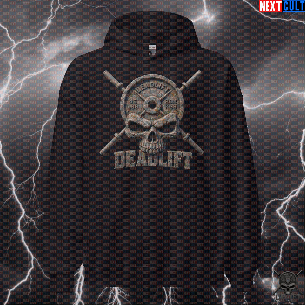 Deadlift Hoodie Stone Skull Gym Pullover for Powerlifters, Hardcore Training Gift Hoodies Next Cult Brand