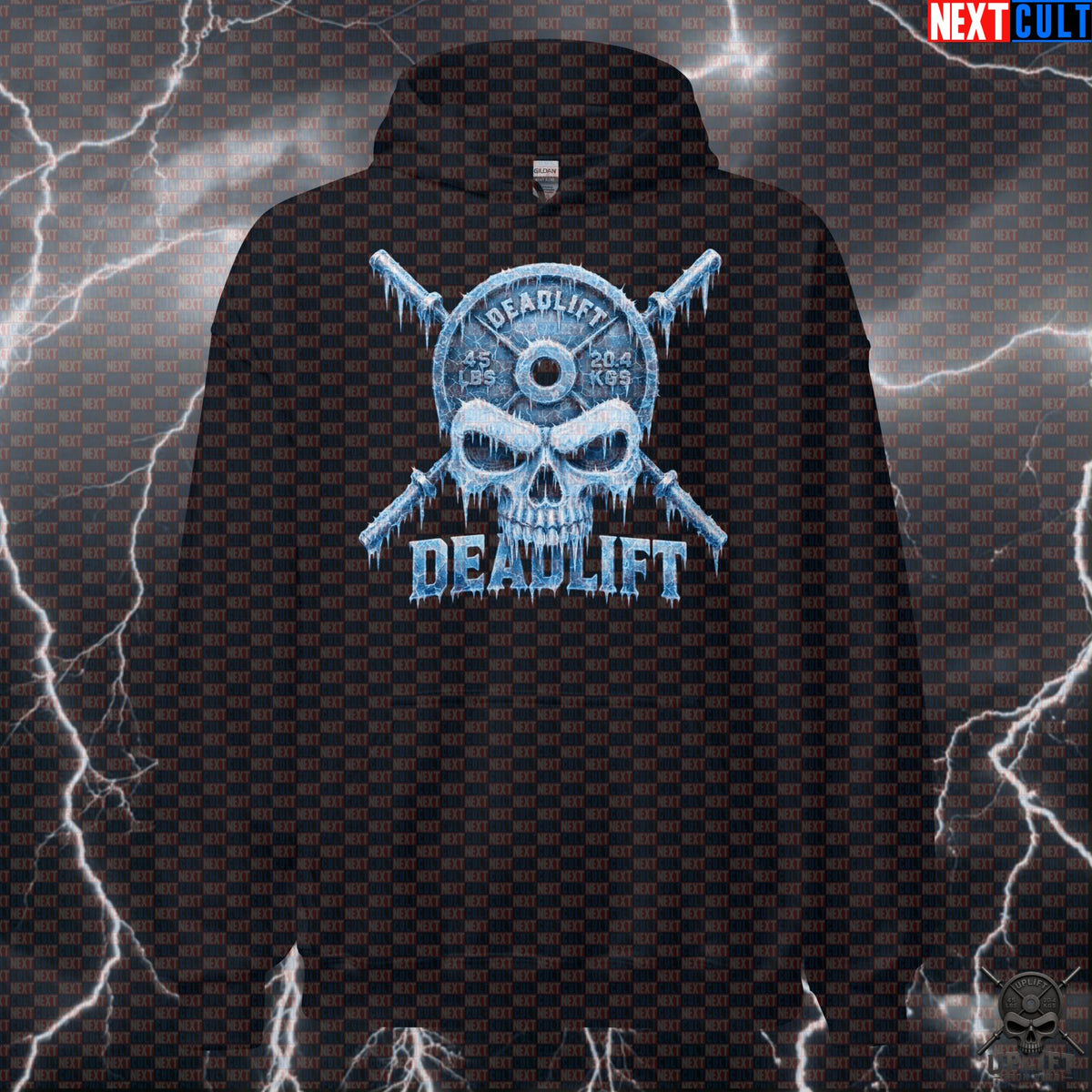 Deadlift Hoodie Frozen Skull Gym Pullover for Powerlifters, Hardcore Winter Training Gift Hoodies Next Cult Brand