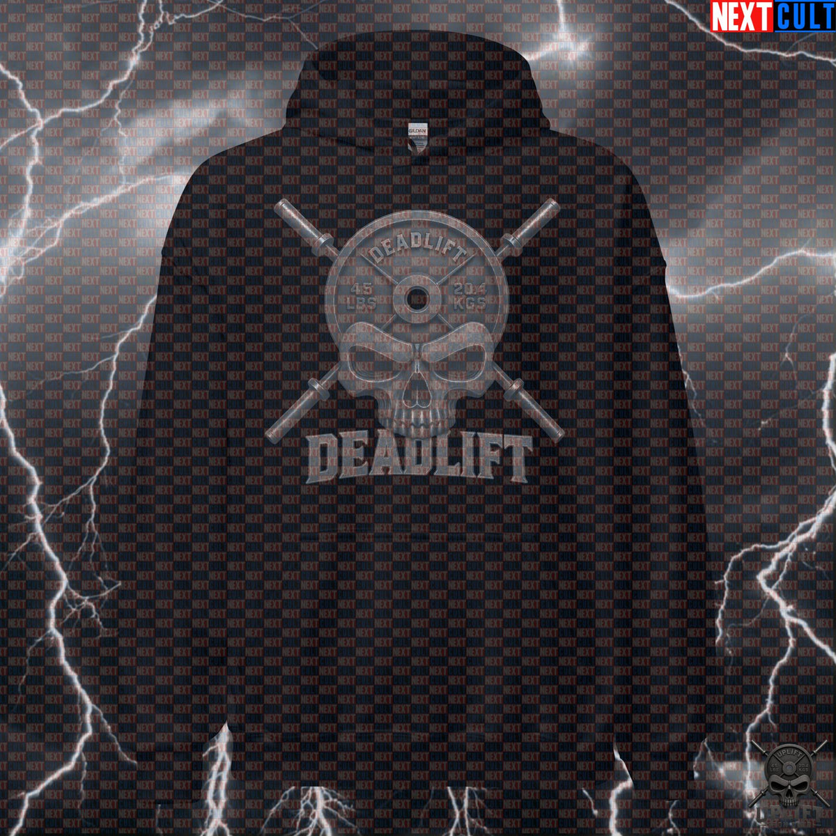 Deadlift Hoodie Skull Graphic for Lifters, Hardcore Gym Pullover, Powerlifting Gift Hoodies Next Cult Brand