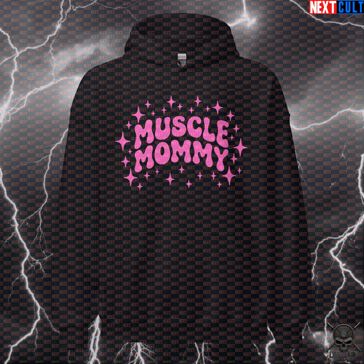 Muscle Mommy Hoodie Pink Gym Girl Pullover for Women, Lifters, Workout & Fitness Gift Hoodies Next Cult Brand
