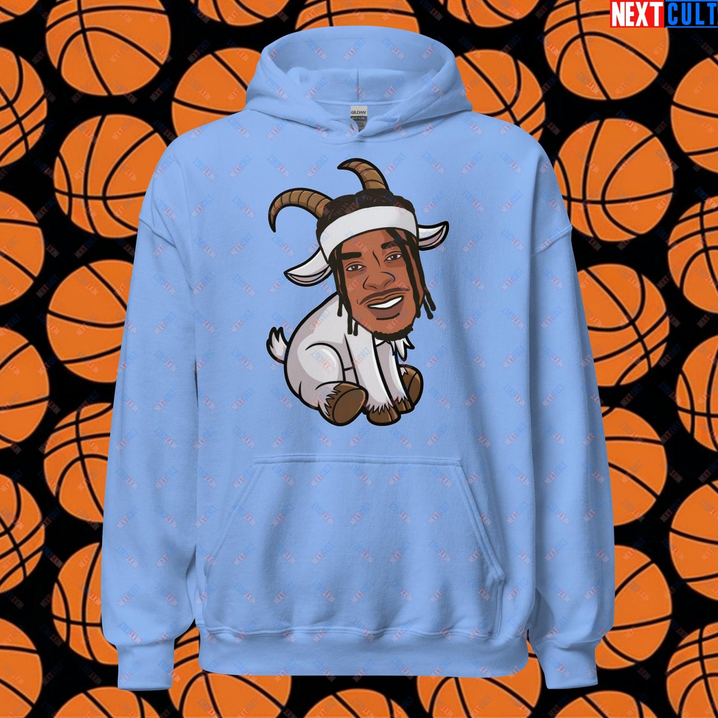 Shai Gilgeous-Alexander G.O.A.T. Hoodie - Funny Basketball Meme Sweatshirt - Greatest of All Time Pullover for Basketball Fans - Perfect Gift for Shai Gilgeous-Alexander Fans Unisex Hoodie Carolina Blue Hoodies Basketball G.O.A.T. NBA Oklahoma City Thunder Shai Gilgeous-Alexander Next Cult Brand
