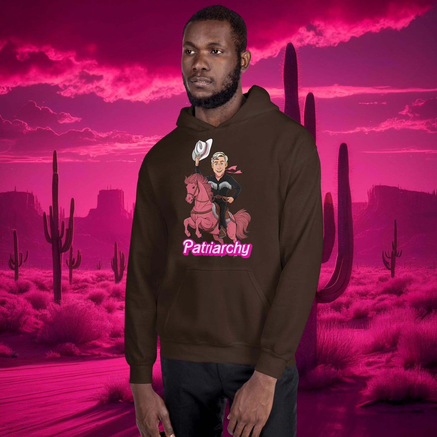 Ken Barbie Movie When I found out the patriarchy wasn't just about horses, I lost interest Unisex Hoodie Dark Chocolate Hoodies Barbie Celebrities Ken Movies Ryan Gosling Next Cult Brand