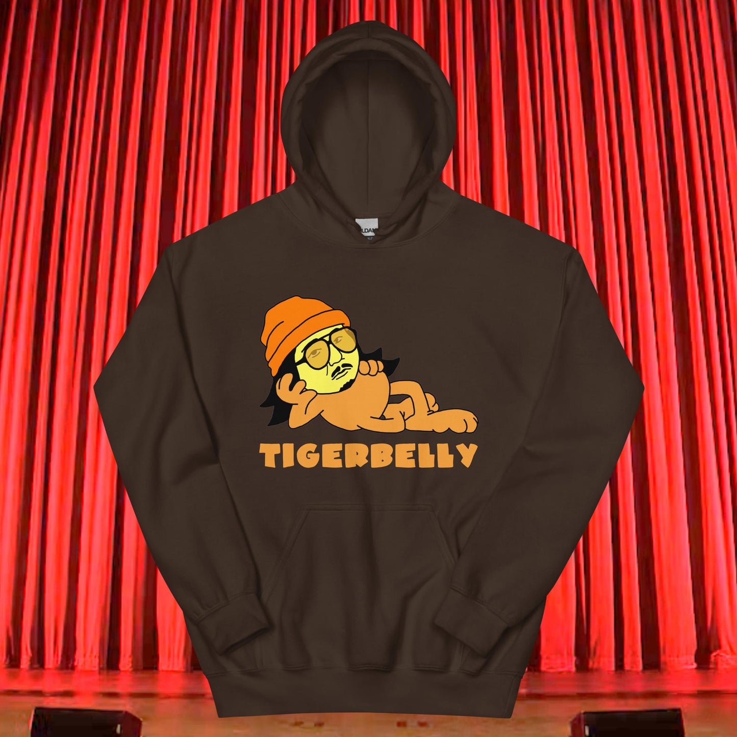 Bobby Lee Tigerbelly, Bobby Lee Merch, Tigerbelly Merch, Bobby Lee Gift, Funny Tigerbelly Gift, Tigerbelly Podcast, TigerBelly Unisex Hoodie Dark Chocolate Hoodies Bobby Lee Podcasts Stand-up Comedy TigerBelly Next Cult Brand