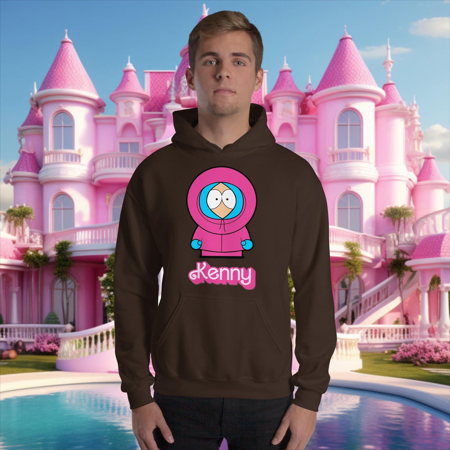 Kenny McCormick Ken Ryan Gosling Barbie South Park Kenny Unisex Hoodie Dark Chocolate Hoodies Barbie Ken Kenny Movies South Park TV Shows Next Cult Brand