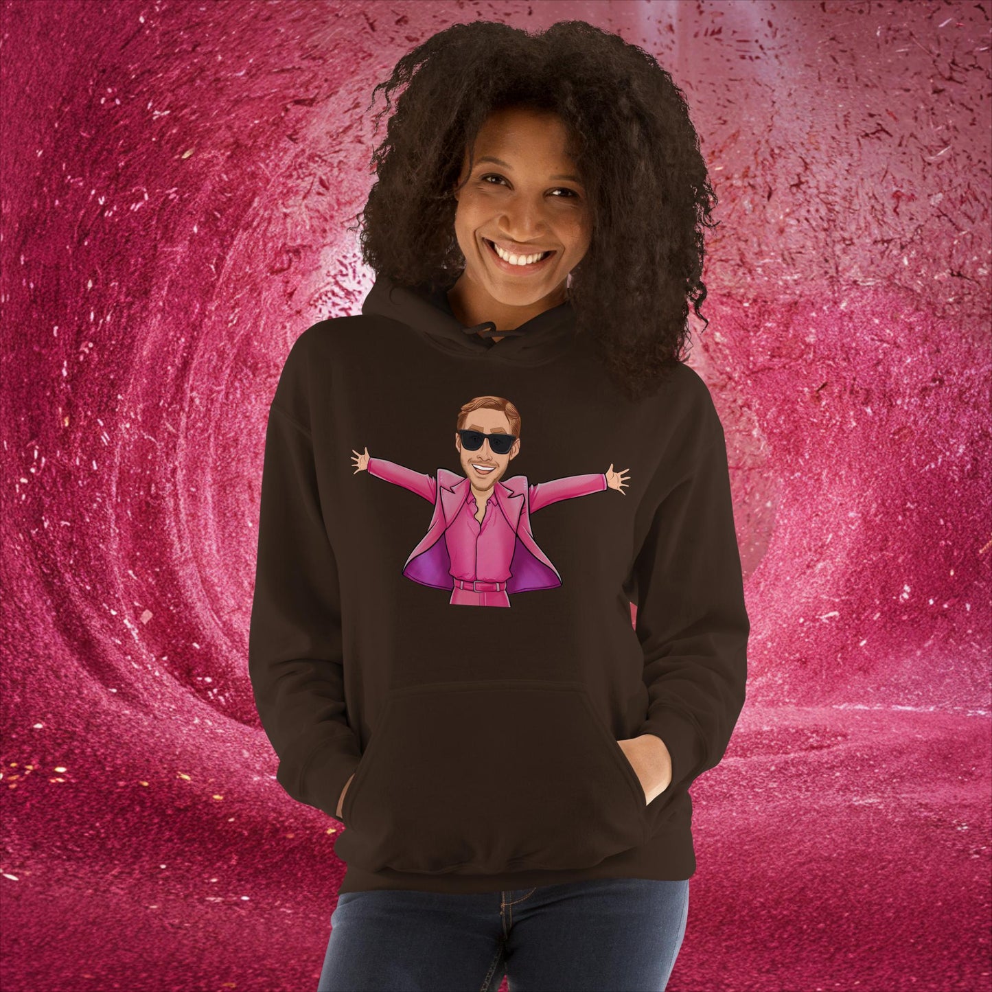 Ken Barbie Ryan Gosling I'm Just Ken Unisex Hoodie Dark Chocolate Hoodies Barbie Celebrities Ken Movies Ryan Gosling Next Cult Brand