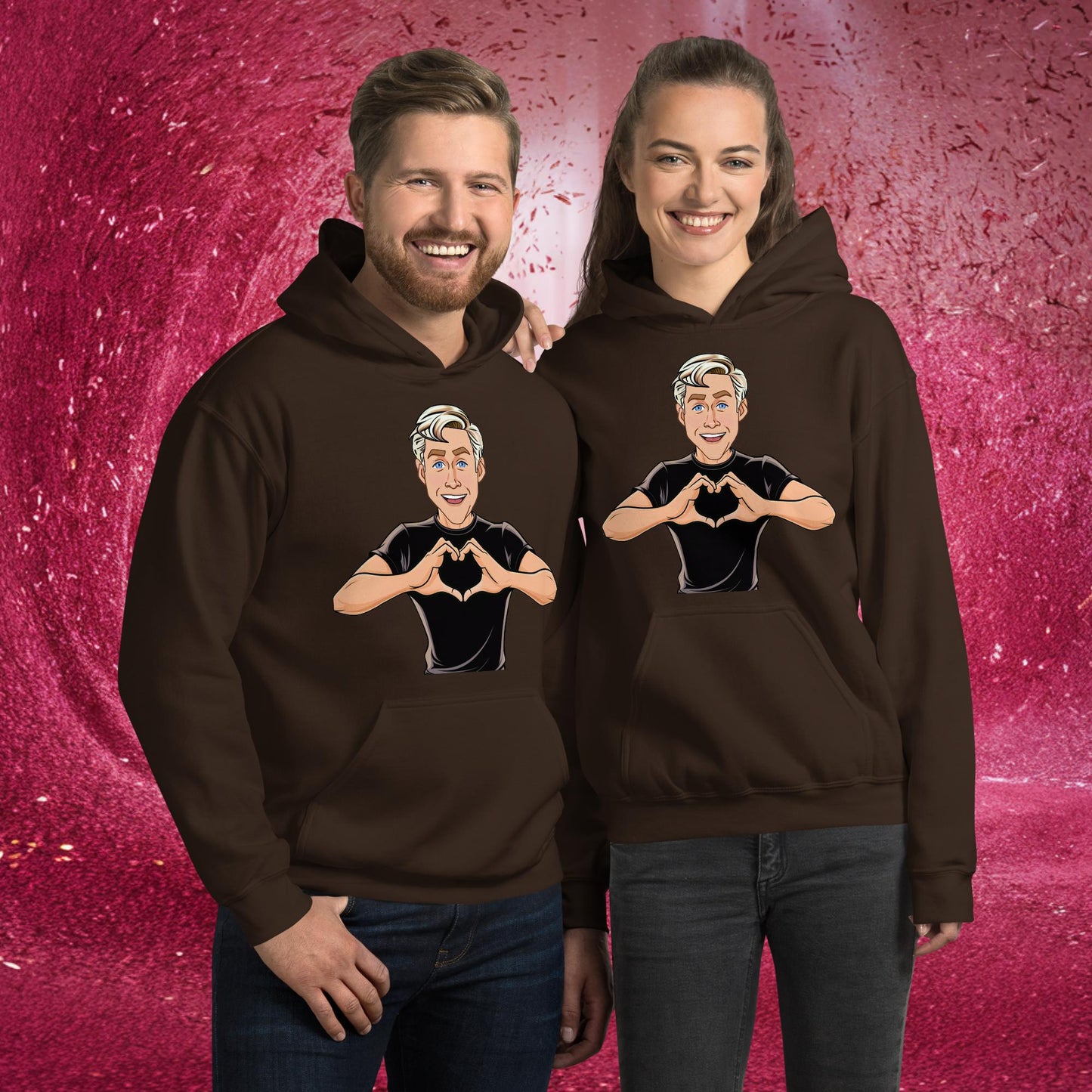 I Love Ryan Gosling Ken Barbie Movie I am Kenough Unisex Hoodie Dark Chocolate Hoodies Barbie Celebrities Ken Movies Ryan Gosling Next Cult Brand