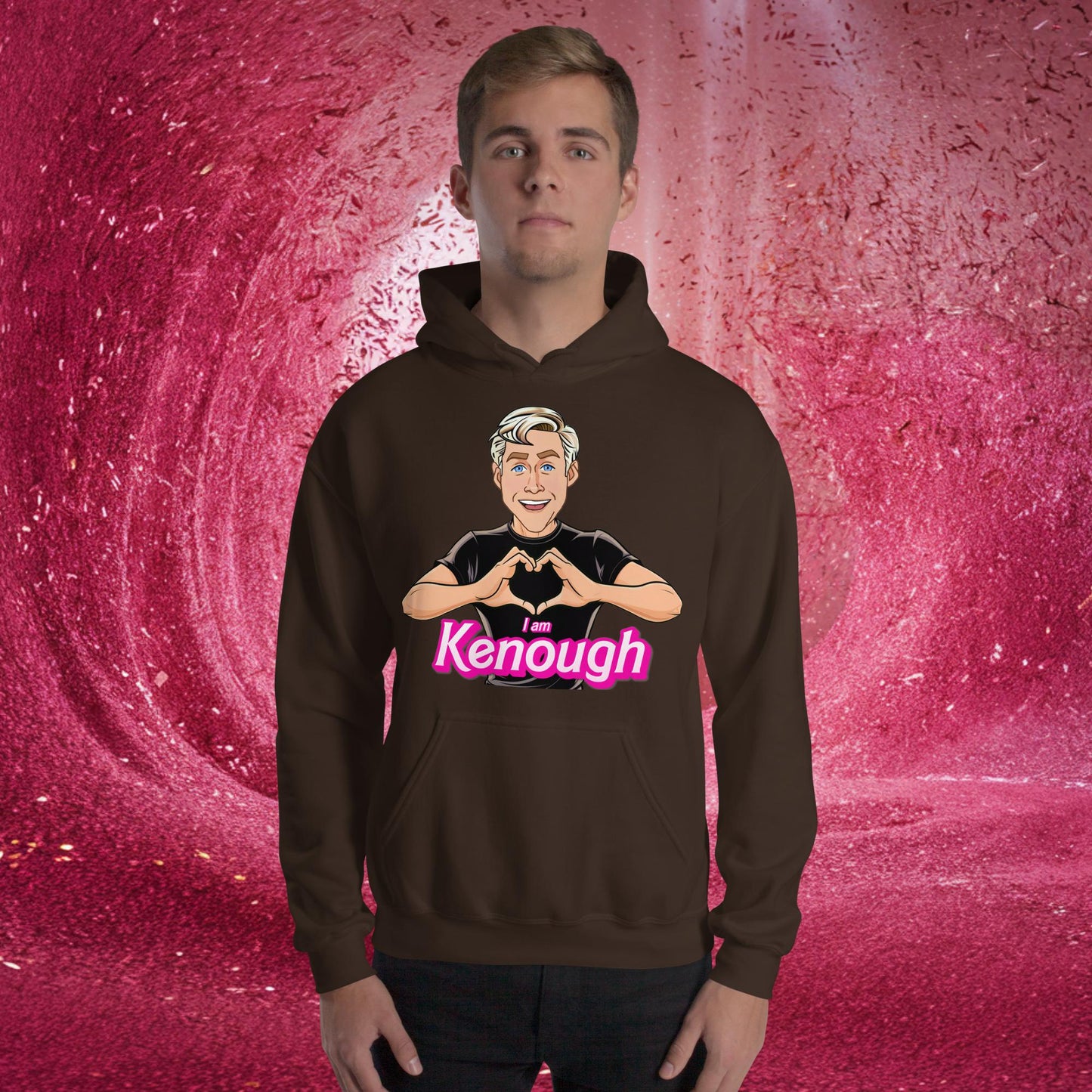 I am Kenough Ryan Gosling Ken Barbie Movie Unisex Hoodie Dark Chocolate Hoodies Barbie Celebrities Ken Movies Ryan Gosling Next Cult Brand