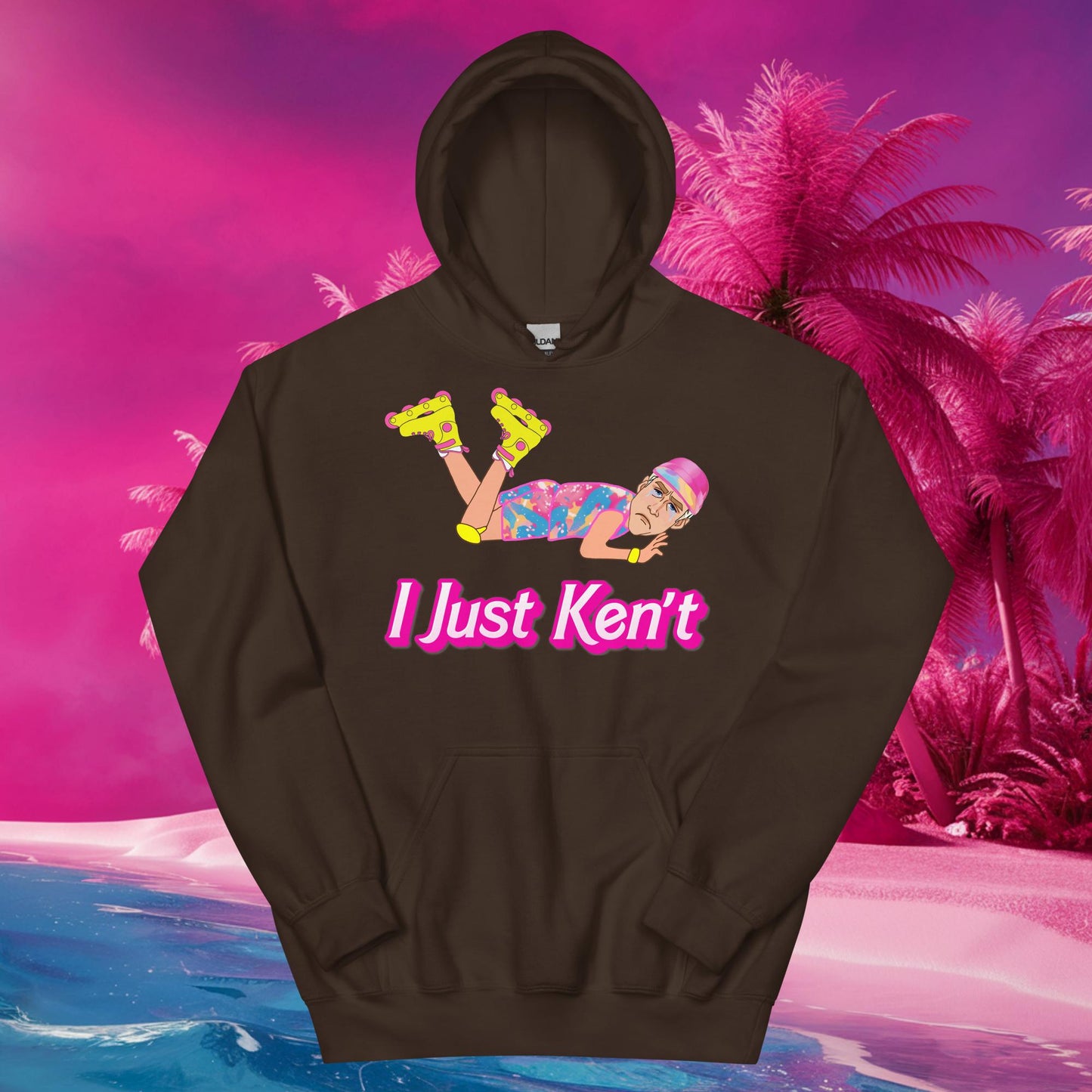 I Just Ken't I just Can't Ryan Gosling Ken Barbie Movie Unisex Hoodie Dark Chocolate Hoodies Barbie Celebrities Ken Movies Ryan Gosling Next Cult Brand