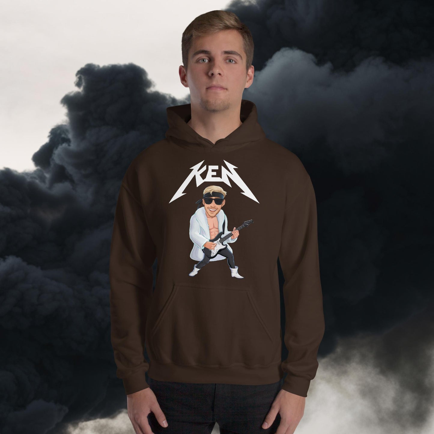 Rockstar Ken Barbie Movie Ryan Gosling Unisex Hoodie Dark Chocolate Hoodies Barbie Celebrities Ken Movies Ryan Gosling Next Cult Brand