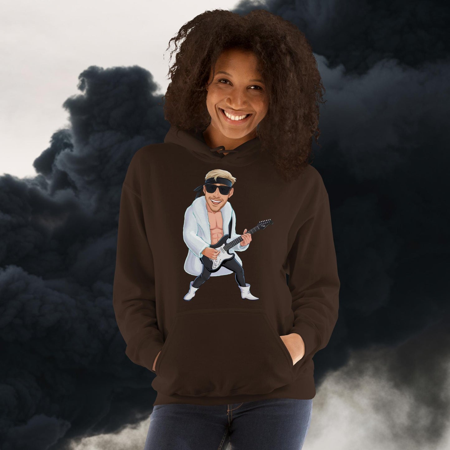 Rockstar Rock Music Unisex Hoodie Dark Chocolate Hoodies Barbie Celebrities Ken Movies Music Rock Music Ryan Gosling Next Cult Brand