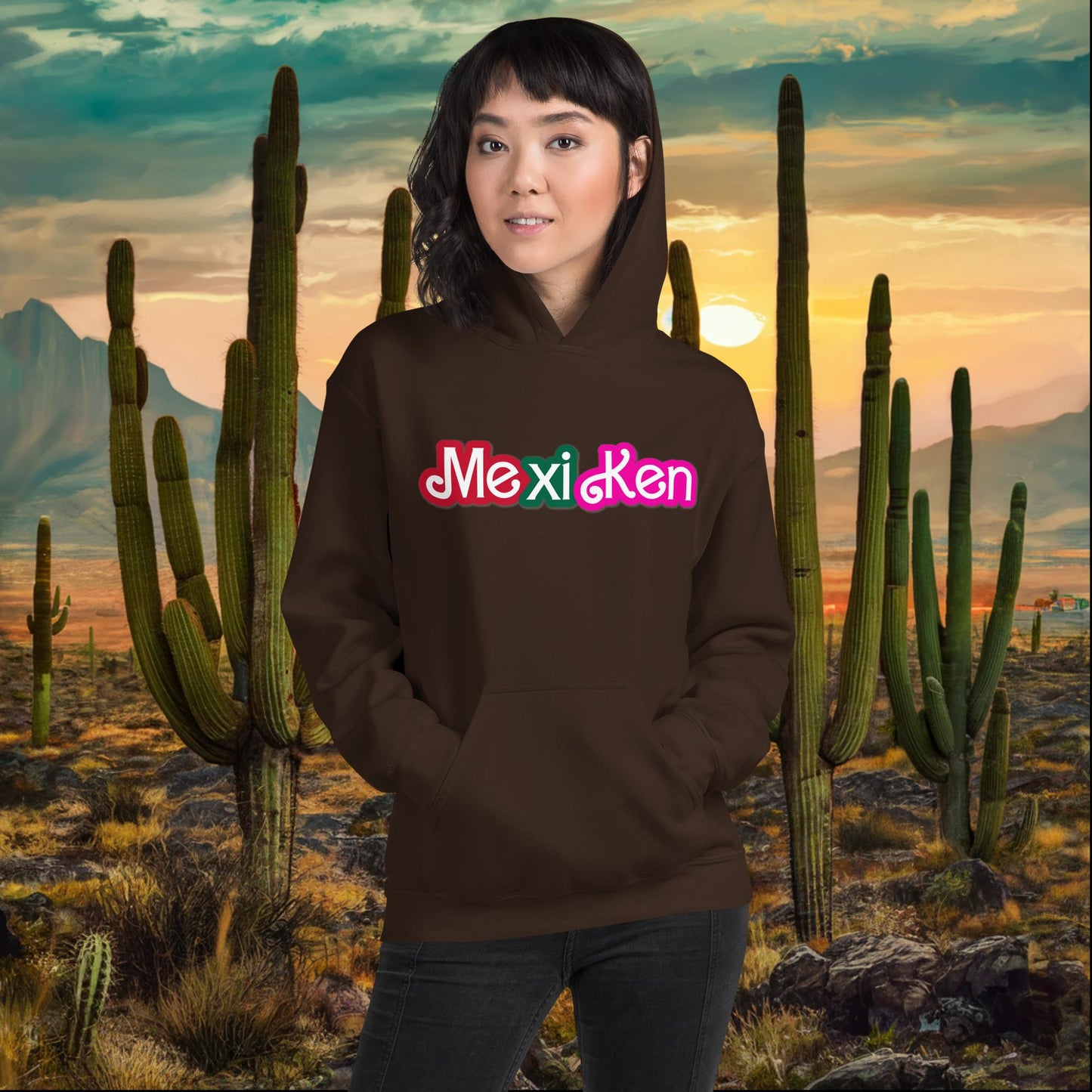 MexiKen Ken Barbie Mexico Mexican Mexicana Latino Latina Latinx Unisex Hoodie Dark Chocolate Hoodies Barbie Ken Mexico Movies Next Cult Brand