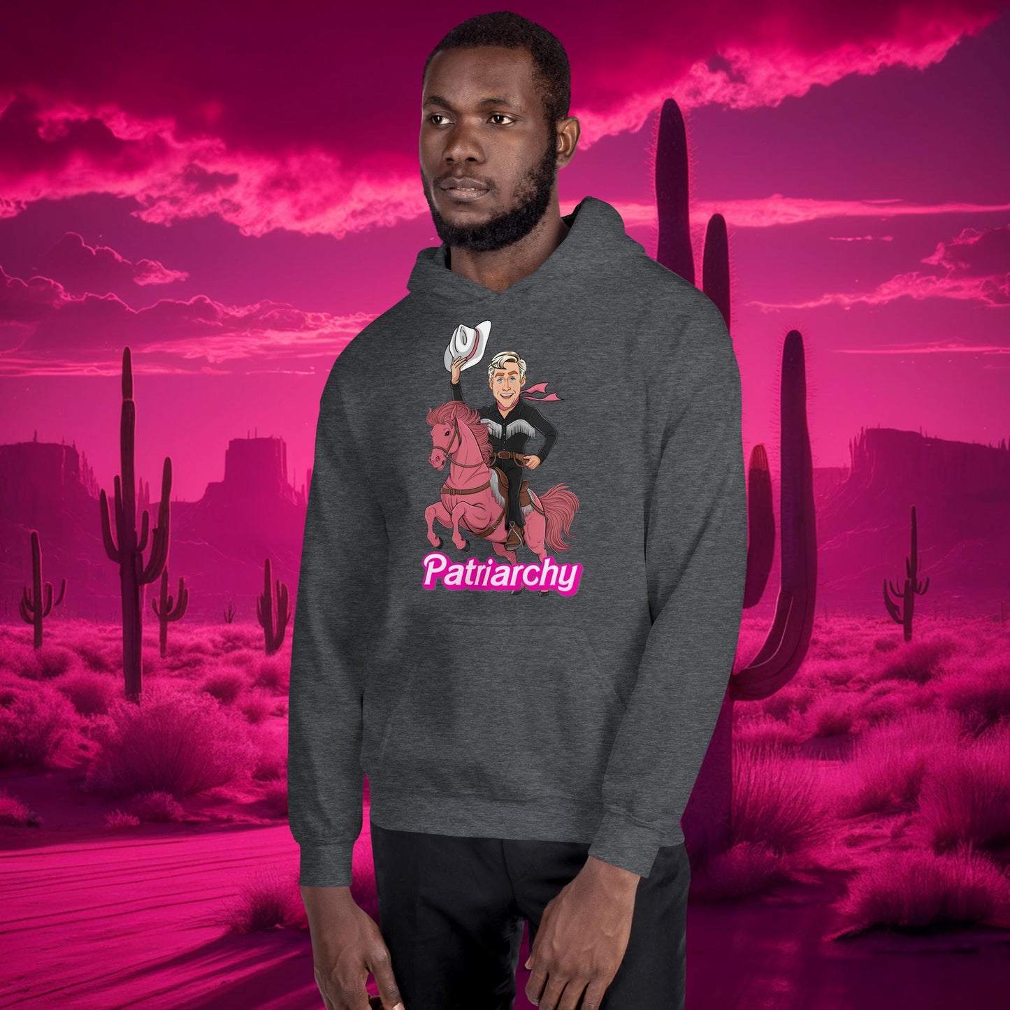 Ken Barbie Movie When I found out the patriarchy wasn't just about horses, I lost interest Unisex Hoodie Dark Heather Hoodies Barbie Celebrities Ken Movies Ryan Gosling Next Cult Brand