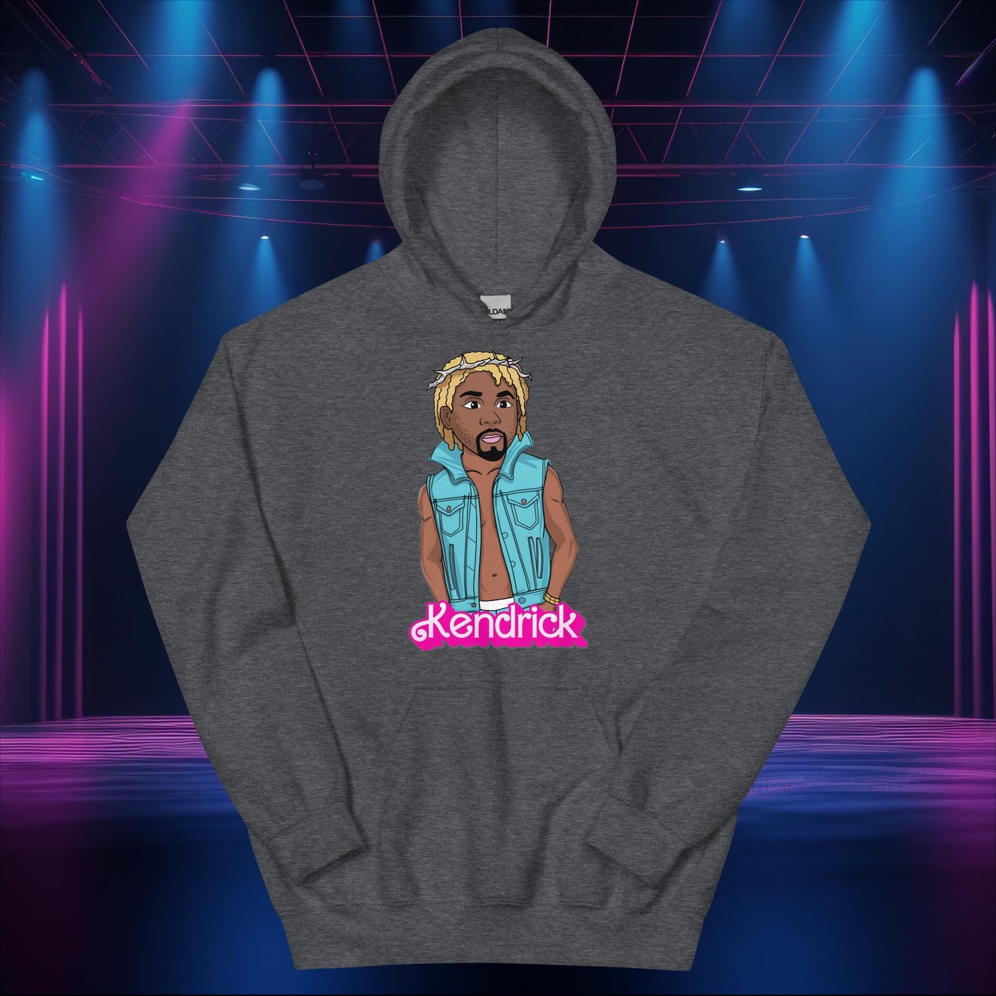 Kendrick Ken Ryan Gosling Barbie Hip Hop Rap Kendrick Lamar Unisex Hoodie Dark Heather Hoodies Barbie Ken Kendrick Lamar Movies Music Next Cult Brand