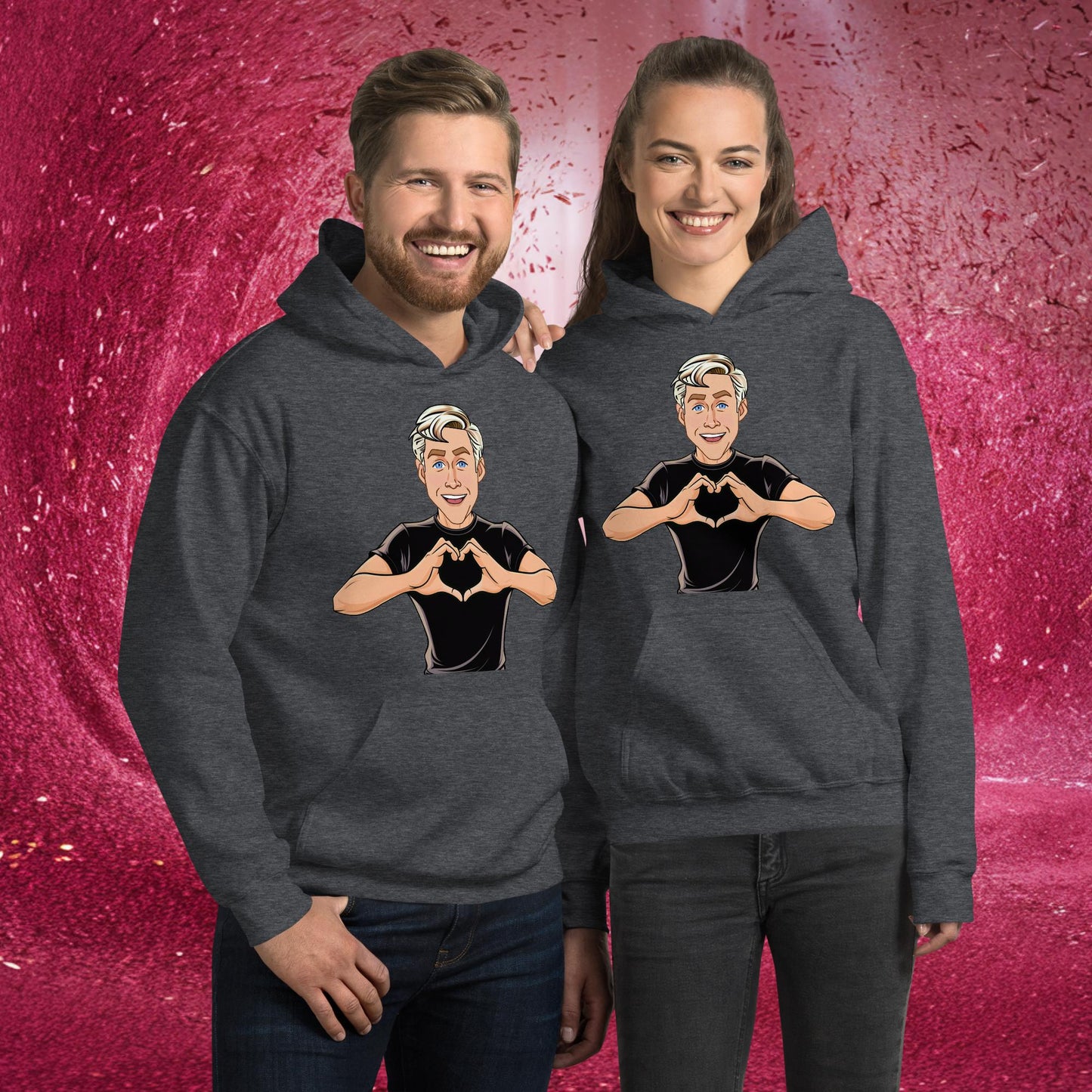 I Love Ryan Gosling Ken Barbie Movie I am Kenough Unisex Hoodie Dark Heather Hoodies Barbie Celebrities Ken Movies Ryan Gosling Next Cult Brand
