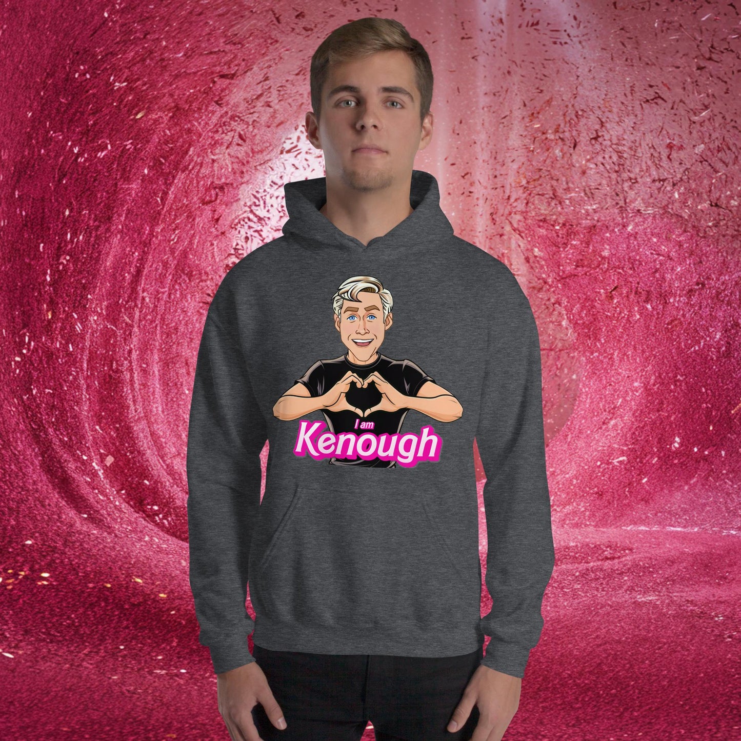 I am Kenough Ryan Gosling Ken Barbie Movie Unisex Hoodie Dark Heather Hoodies Barbie Celebrities Ken Movies Ryan Gosling Next Cult Brand
