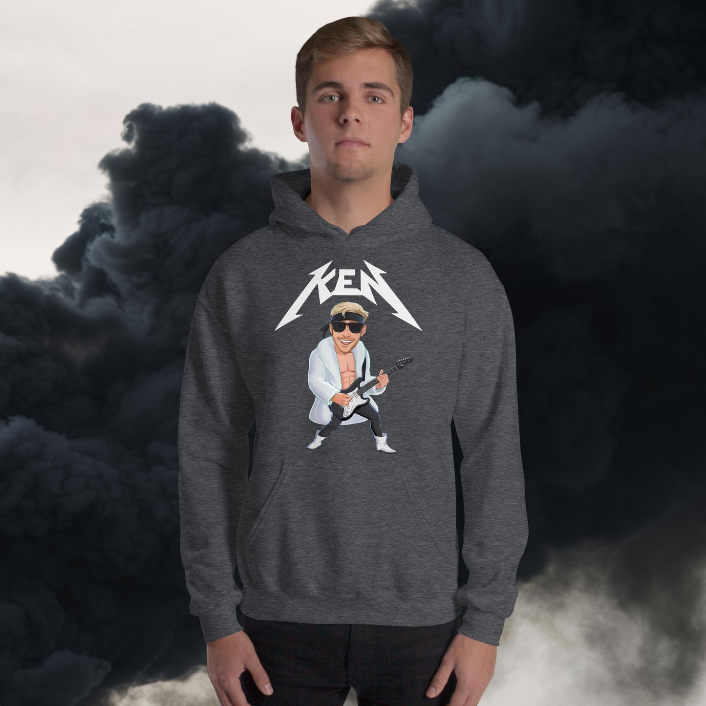 Rockstar Ken Barbie Movie Ryan Gosling Unisex Hoodie Dark Heather Hoodies Barbie Celebrities Ken Movies Ryan Gosling Next Cult Brand