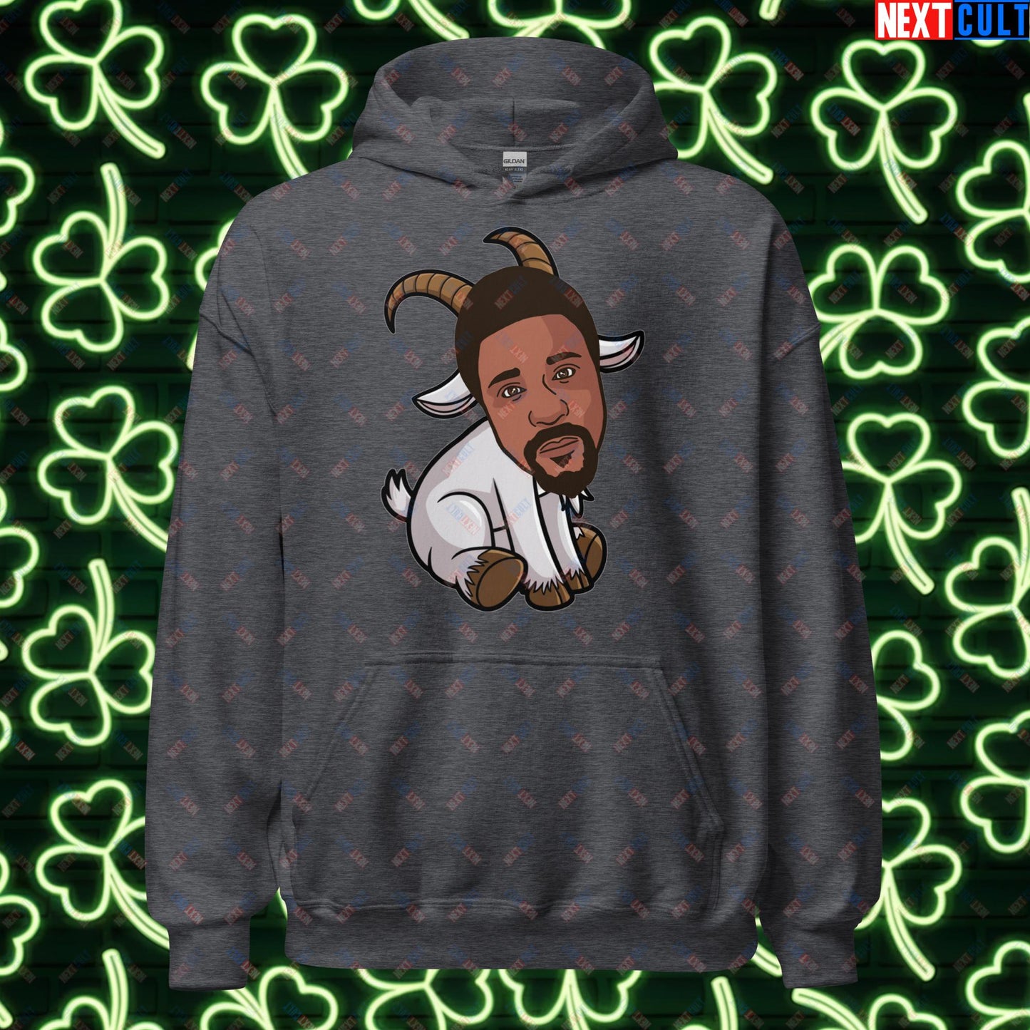 Bill Russell G.O.A.T. Hoodie - Boston Celtics Basketball Meme Sweatshirt - Greatest of All Time Funny Cartoon Pullover for Basketball Fans - Perfect Gift for Celtics Supporters Unisex Hoodie Dark Heather Hoodies Basketball Bill Russell Boston Celtics G.O.A.T. NBA Next Cult Brand