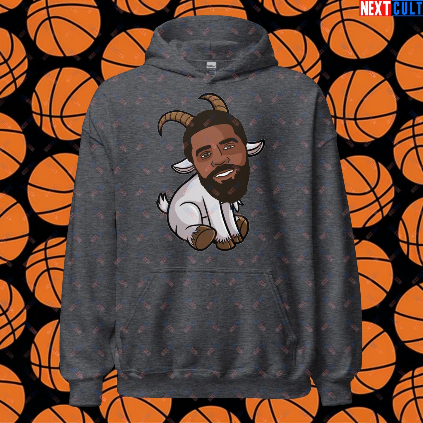 Kyrie Irving G.O.A.T. Hoodie - Uncle Drew Basketball Meme Sweatshirt - Dallas Mavericks & Cleveland Cavaliers Fan Gift - Funny Cartoon Pullover for Basketball Lovers Unisex Hoodie Dark Heather Hoodies Basketball Cleveland Cavaliers Dallas Mavericks G.O.A.T. Kyrie Irving NBA Next Cult Brand