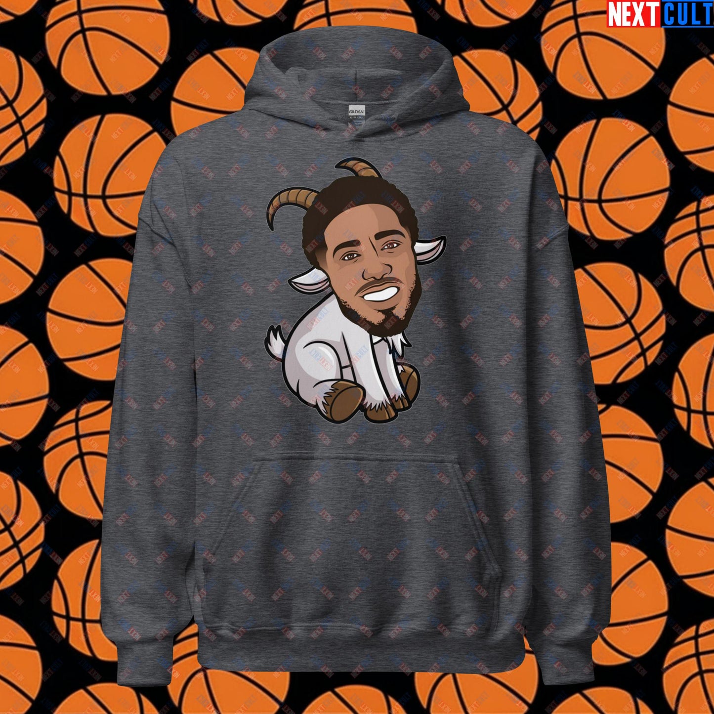Tyrese Haliburton G.O.A.T. Hoodie - Funny Basketball Meme Sweatshirt - Indiana Pacers GOAT Pullover - Perfect Gift for Basketball Fans Unisex Hoodie Dark Heather Hoodies Basketball G.O.A.T. Indiana Pacers NBA Tyrese Haliburton Next Cult Brand