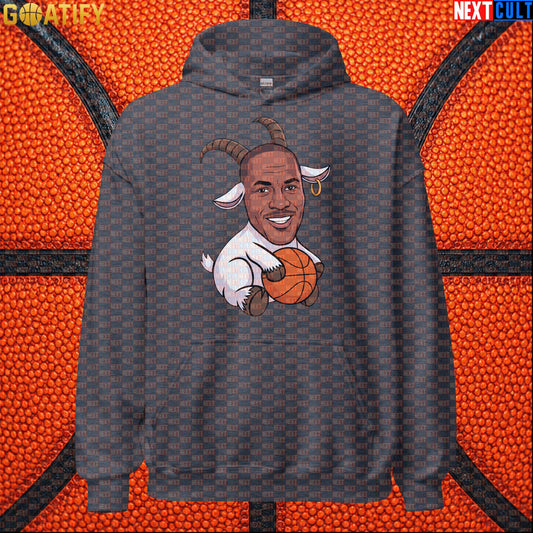 Michael Jordan Hoodie - GOAT Chicago Bulls Basketball Pullover Gift for Jordan NBA Fans Dark Heather Hoodies Next Cult Brand