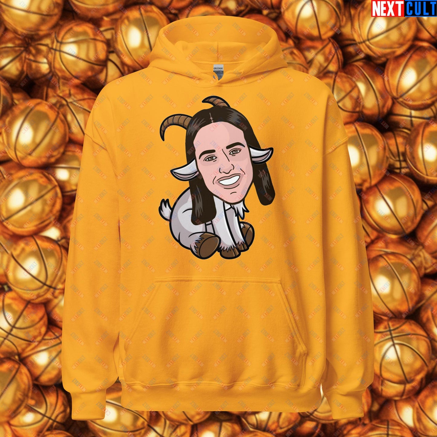 Caitlin Clark G.O.A.T. Hoodie - Greatest of All Time Basketball Sweatshirt - Indiana Fever & WNBA Fan Pullover - Funny Women's Basketball Meme Hooded Sweatshirt Unisex Hoodie Gold Hoodies Basketball Caitlin Clark G.O.A.T. Indiana Fever WNBA Next Cult Brand