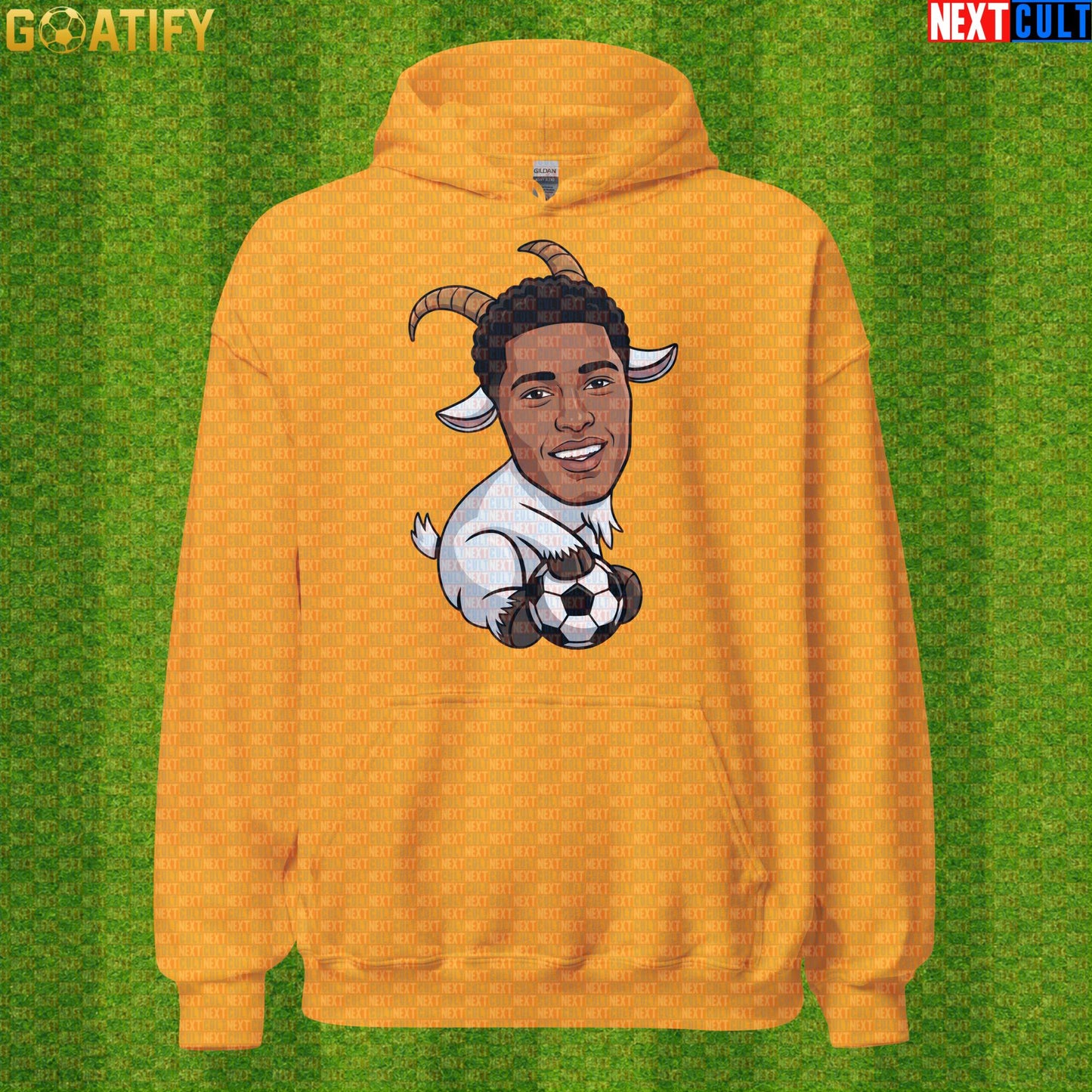 Jude Bellingham Hoodie – GOAT Soccer Pullover for Real Madrid Match Days and World Cup Fans Gold Hoodies Next Cult Brand
