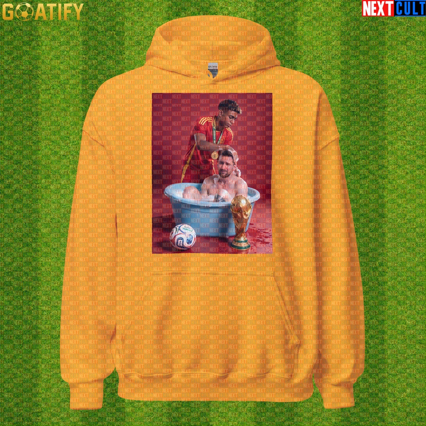 Lamine Yamal Hoodie – Spain vs Argentina Final Parody Pullover for Soccer Meme Fans Gold Hoodies Next Cult Brand